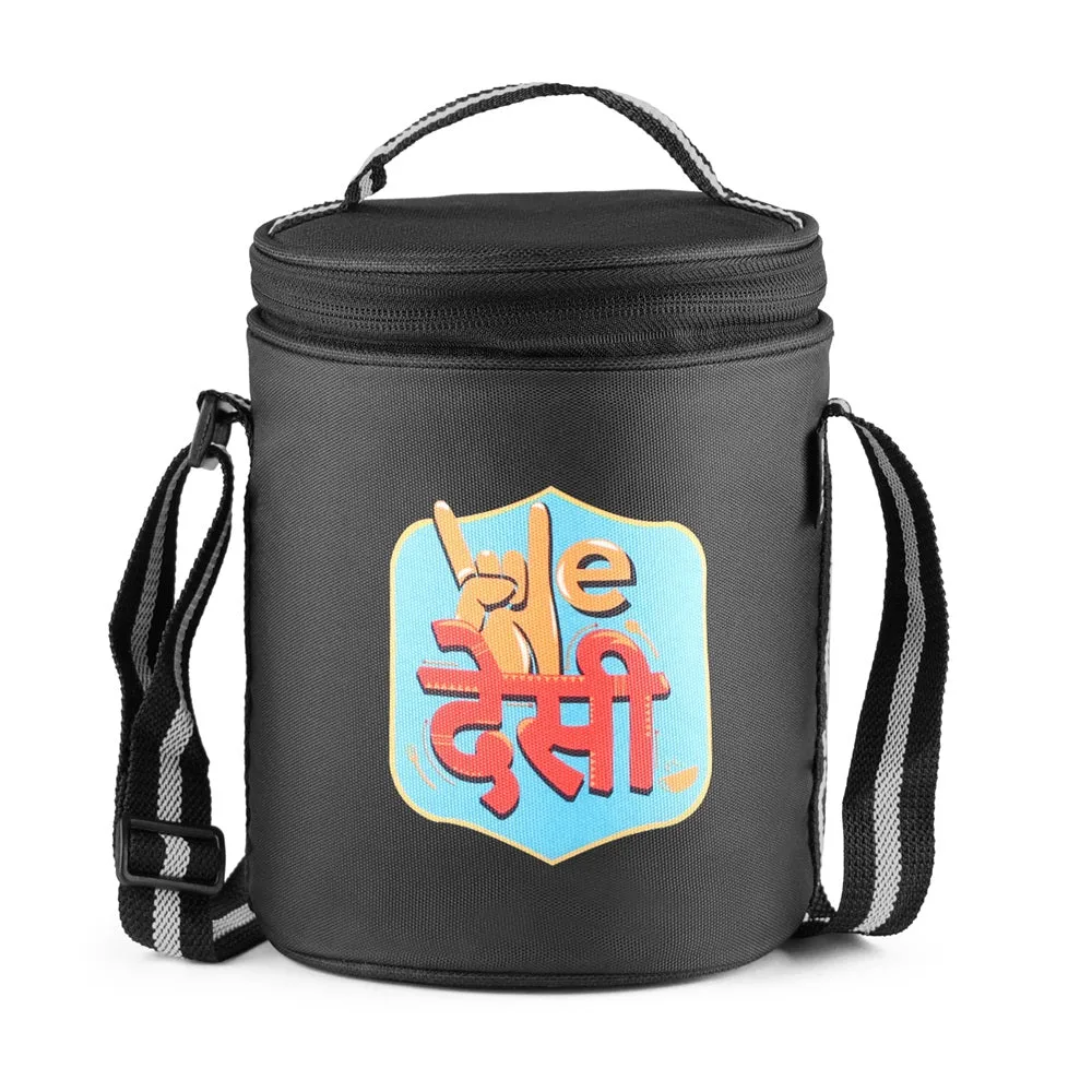 "We Desi" - Glass Tiffin with Printed Jacket (Milton) - Image 3