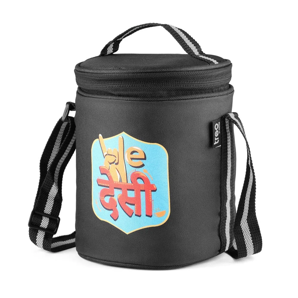 "We Desi" - Glass Tiffin with Printed Jacket (Milton) - Image 4