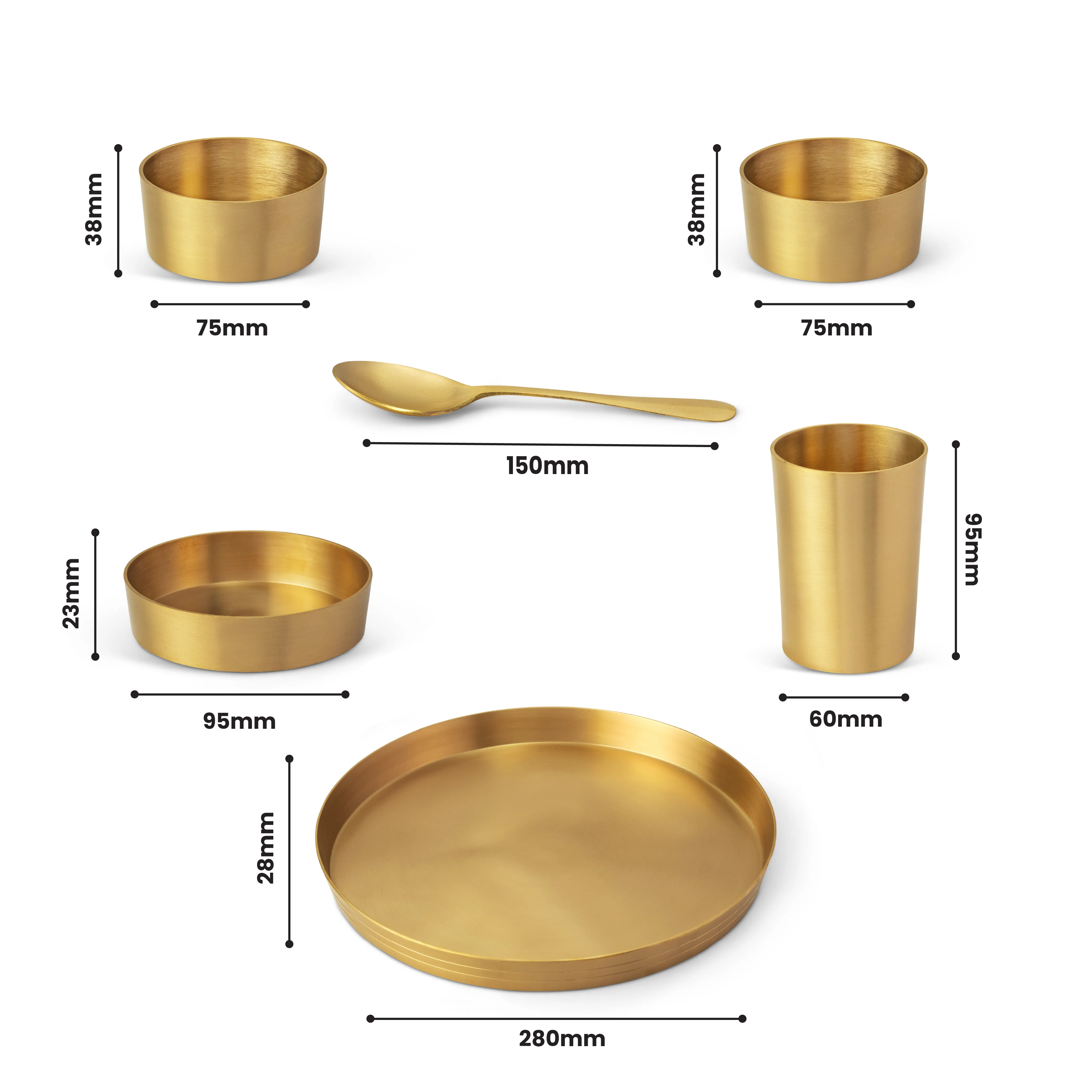 Brass Dinner Thali Set (Milton Concepts) - Image 5