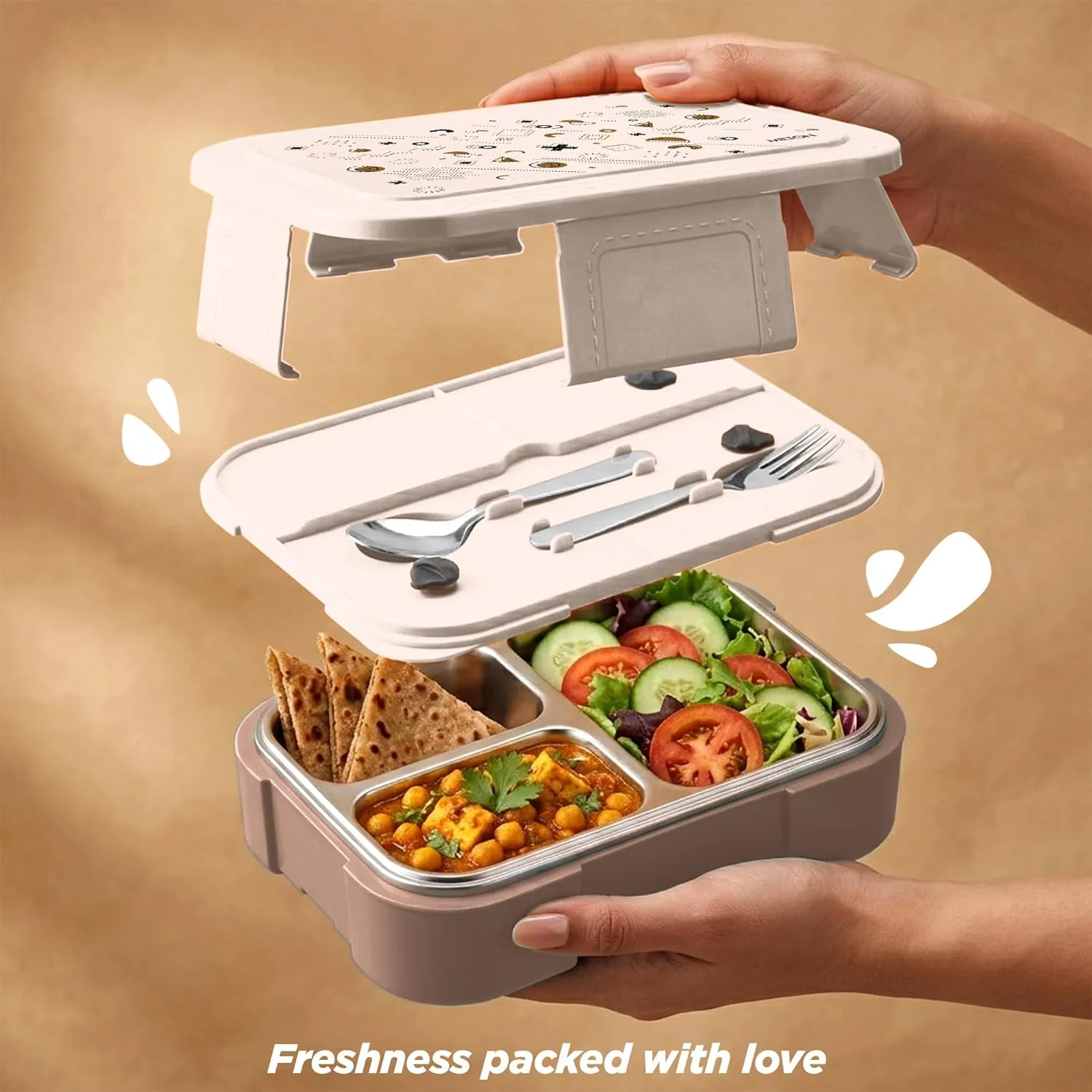 Bravo 3 Steel Thermoware Lunchbox (Milton) - Image 2