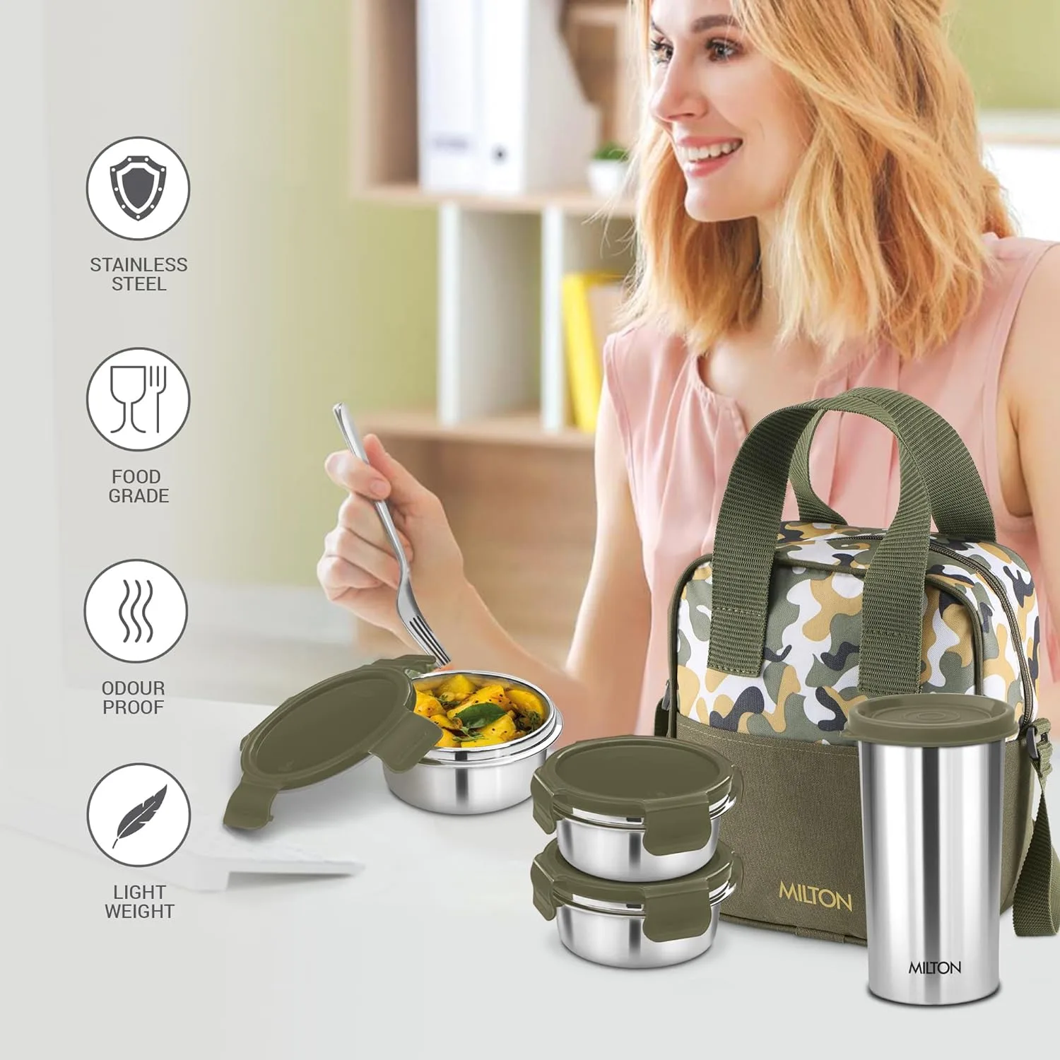 Camo Feast Stainless Steel Tiffin (Milton) - Image 5