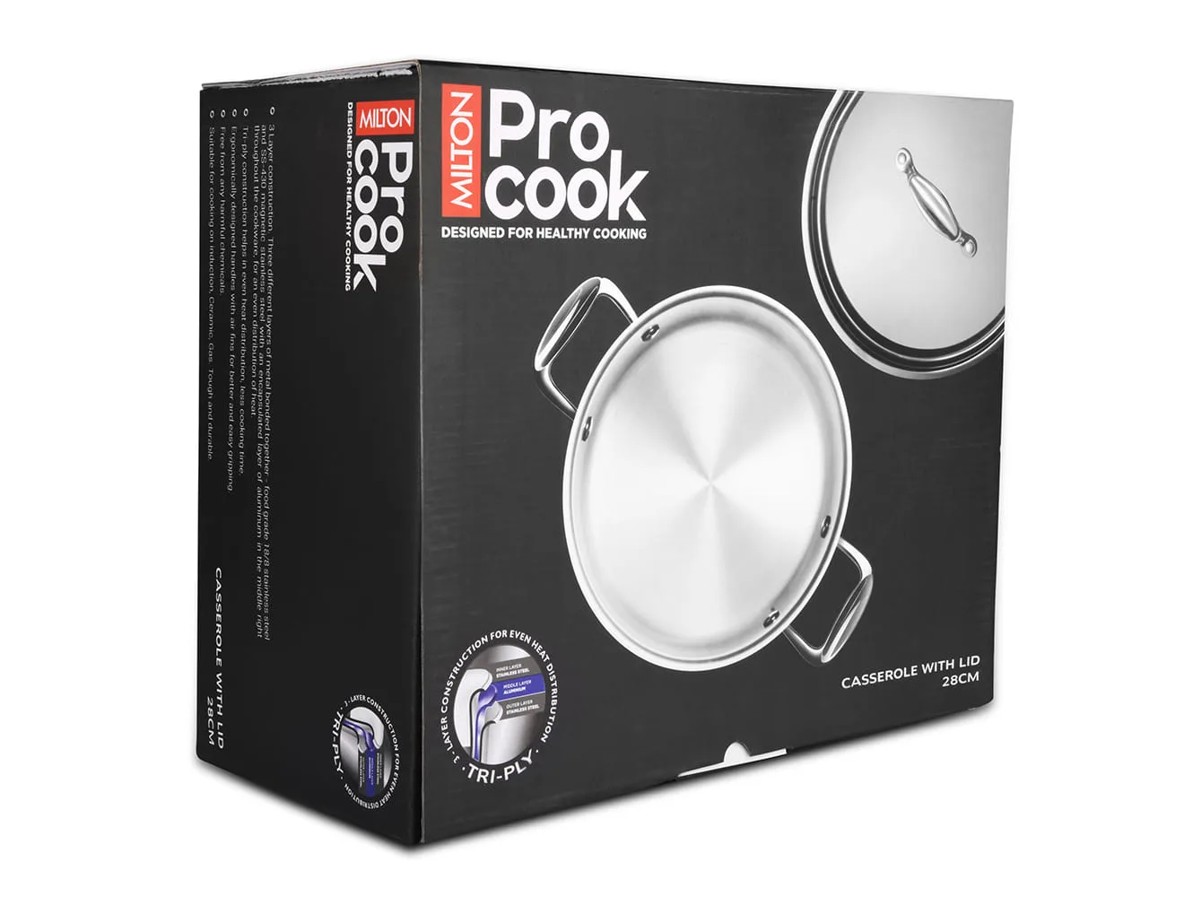 Casserole With Lid Triply (Milton Procook) - Image 4