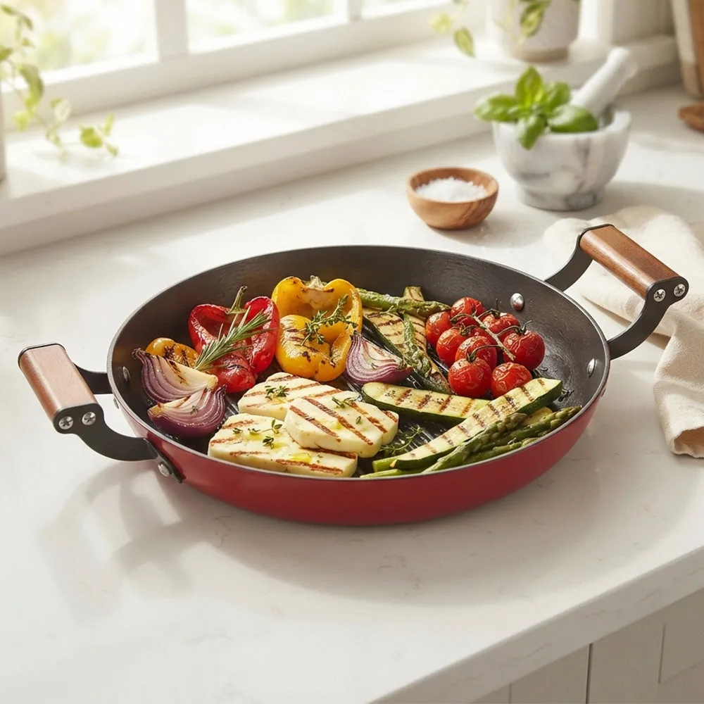 Cast Iron Grill Pan with Enamel Coating (Milton Procook)