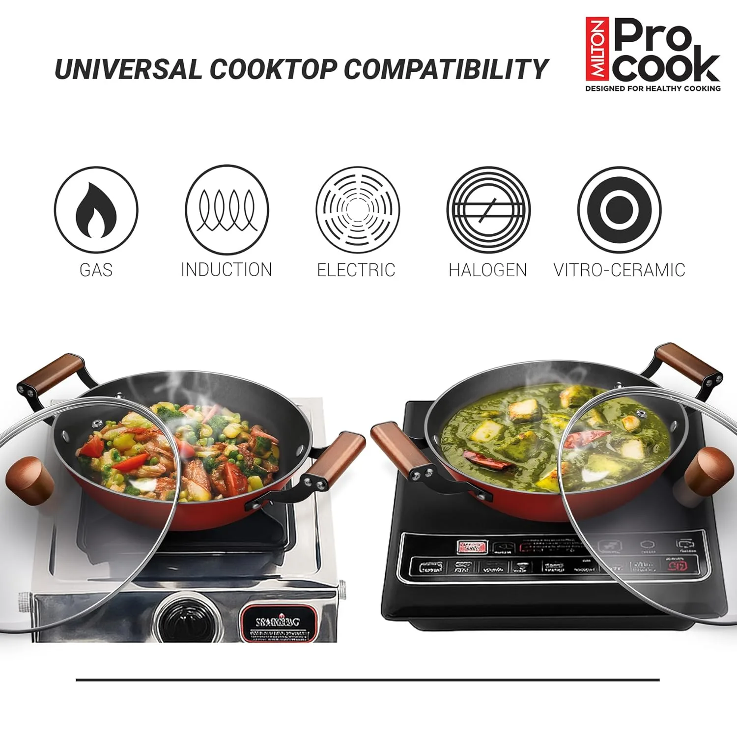 Cast Iron Kadai with Enamel Coating (Milton Procook) - Image 2