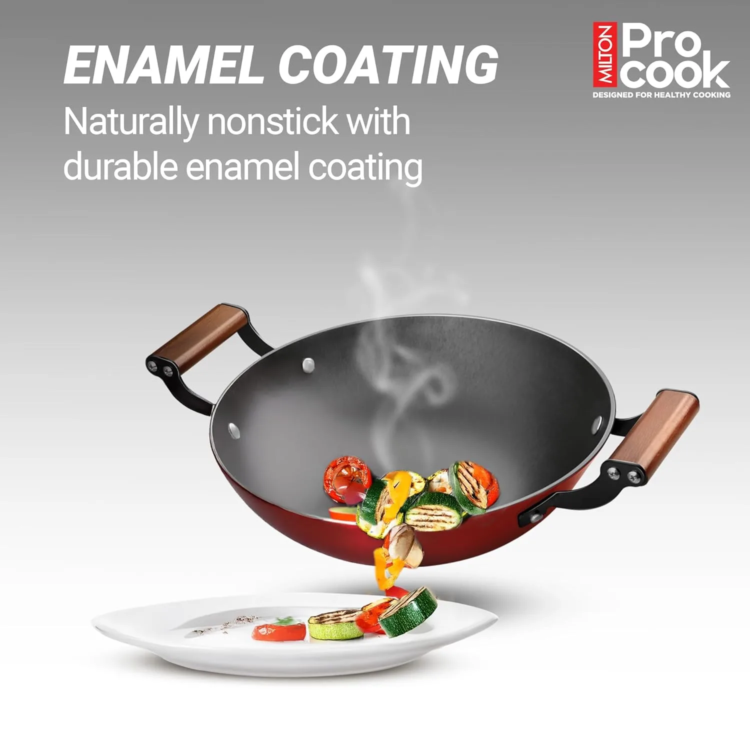 Cast Iron Kadai with Enamel Coating (Milton Procook) - Image 4
