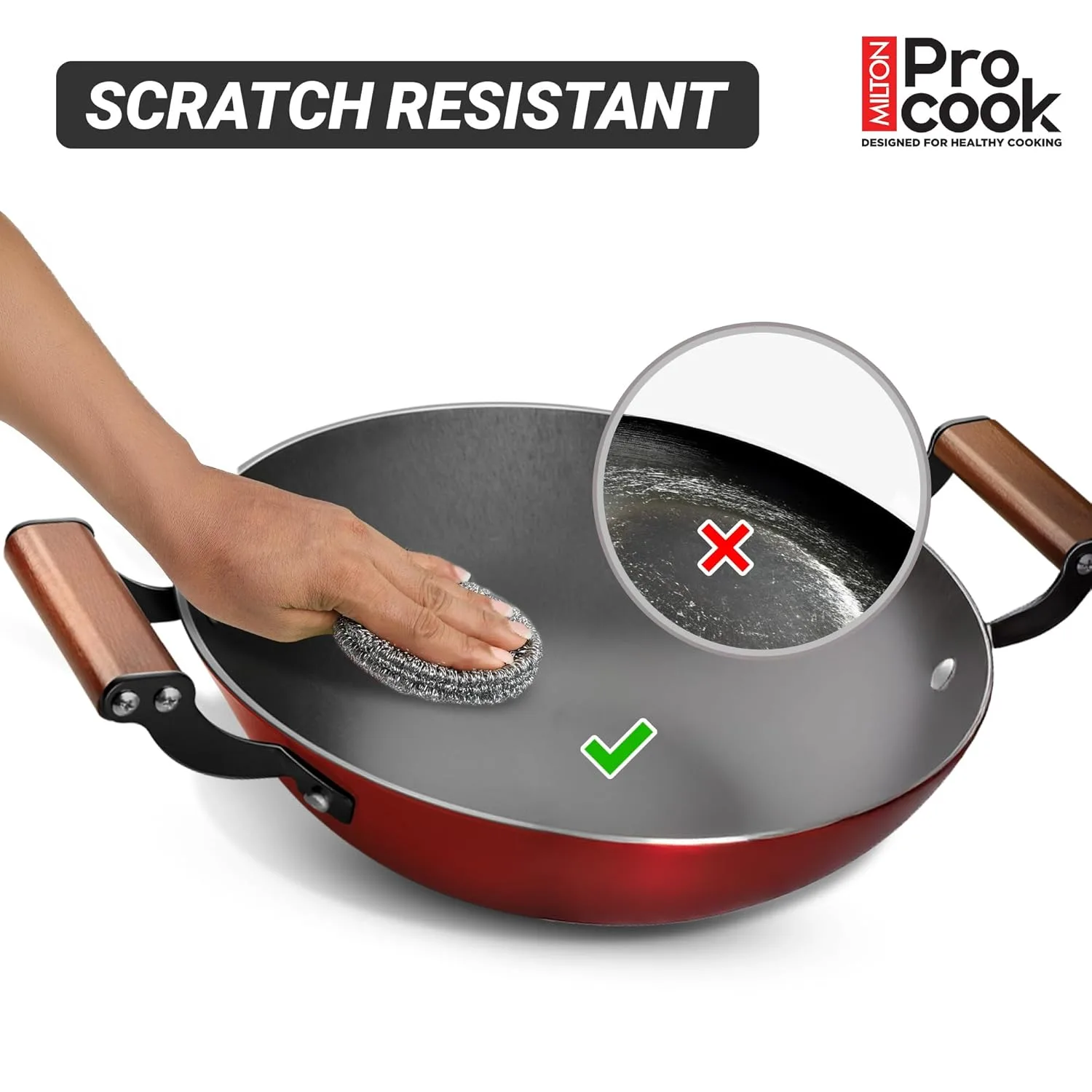Cast Iron Kadai with Enamel Coating (Milton Procook) - Image 6
