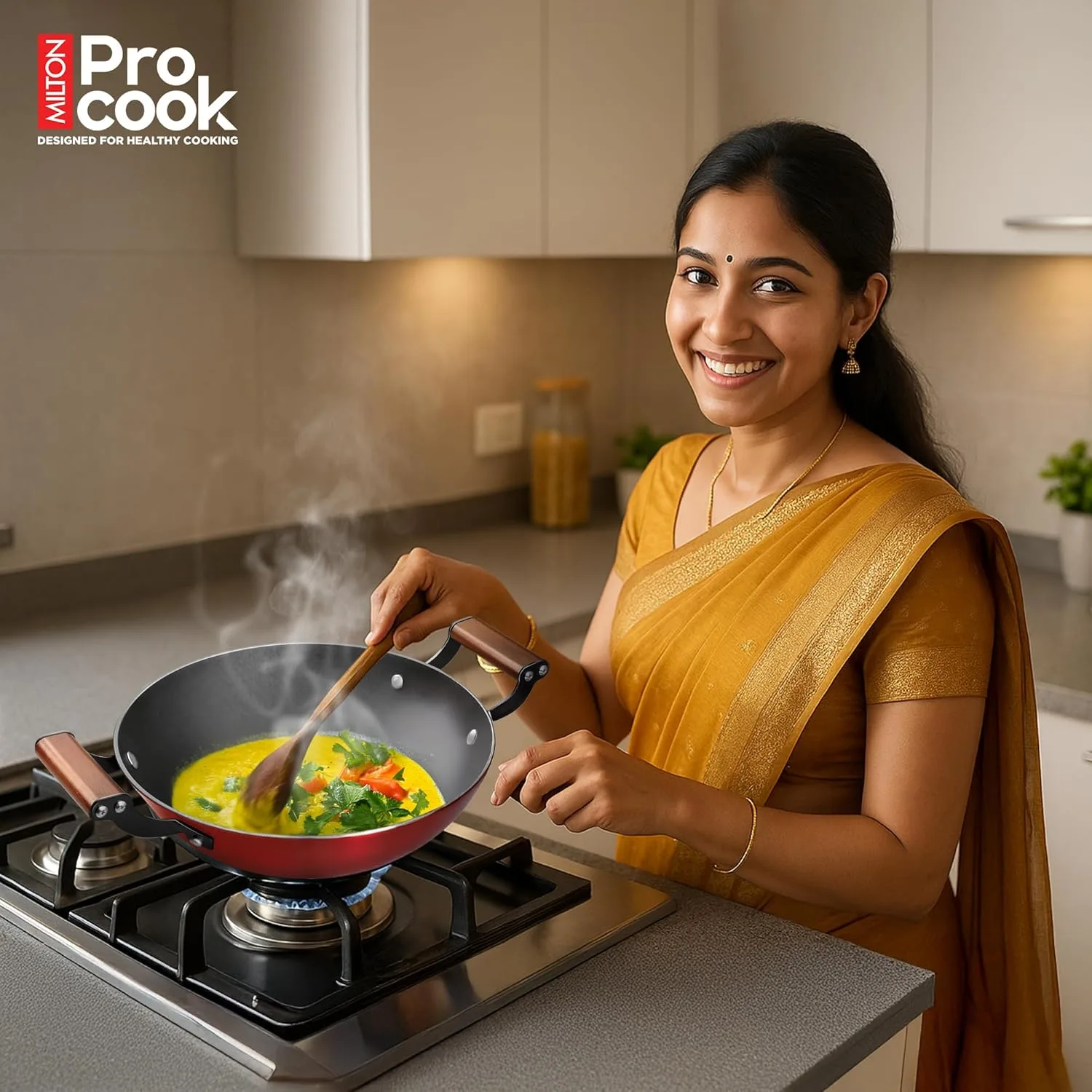 Cast Iron Kadai with Enamel Coating (Milton Procook) - Image 8
