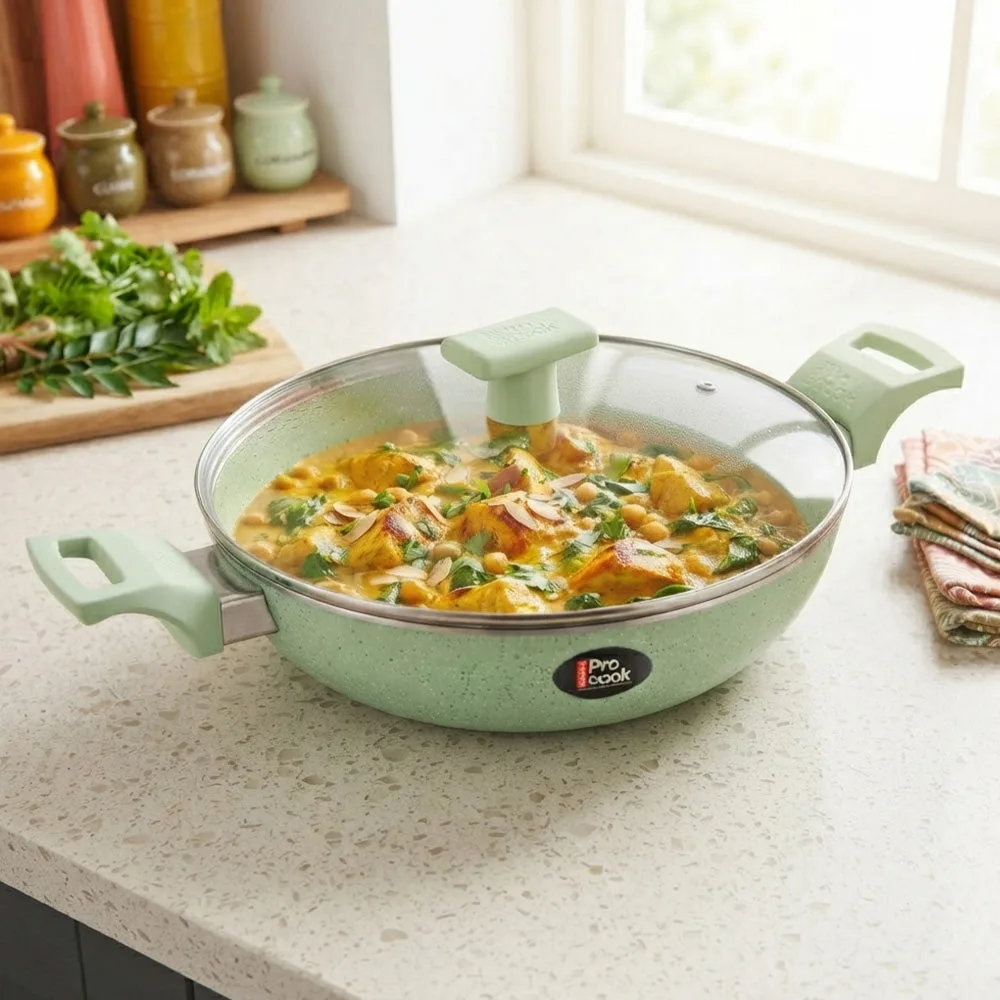 Ceramic Kadhai With Lid (Procook by Milton) - Image 1