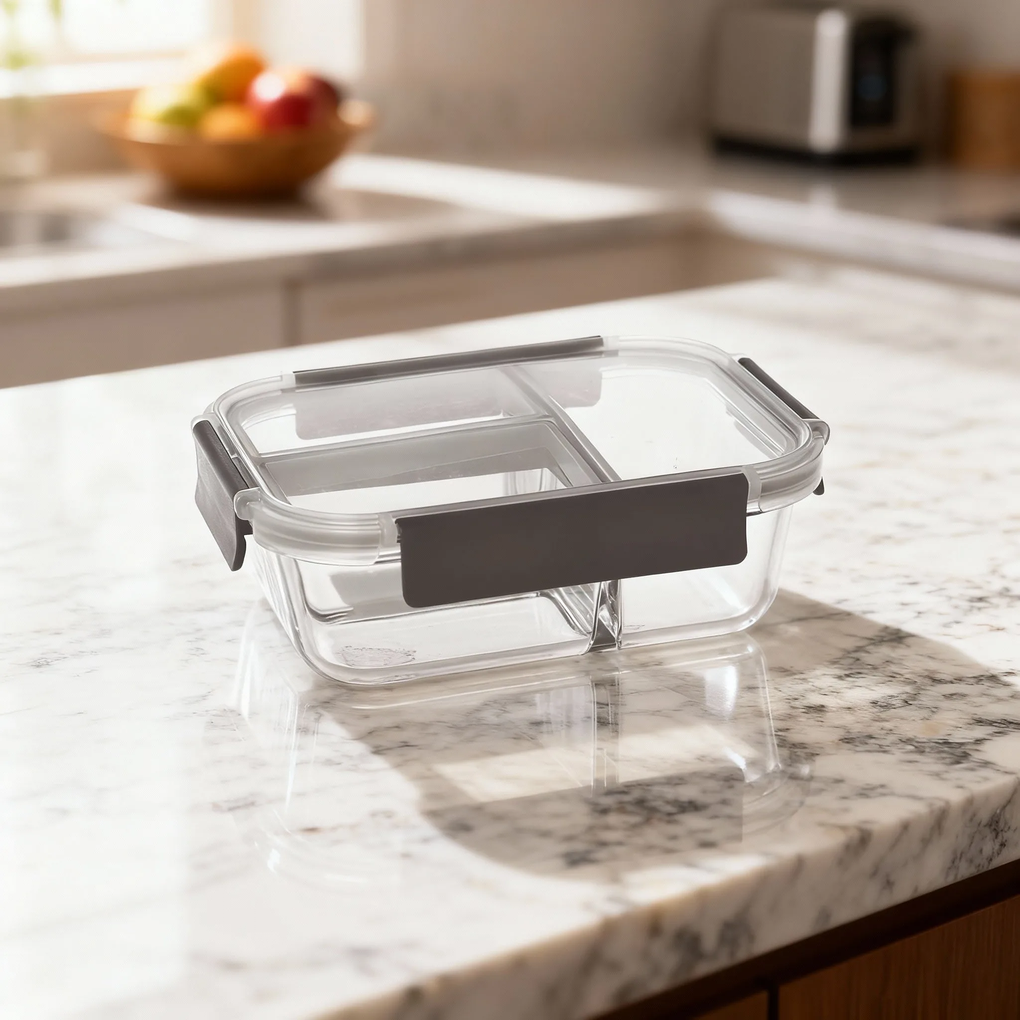 Clip Fresh Rectangular 3 Divider Container (Treo by Milton) - Image 1