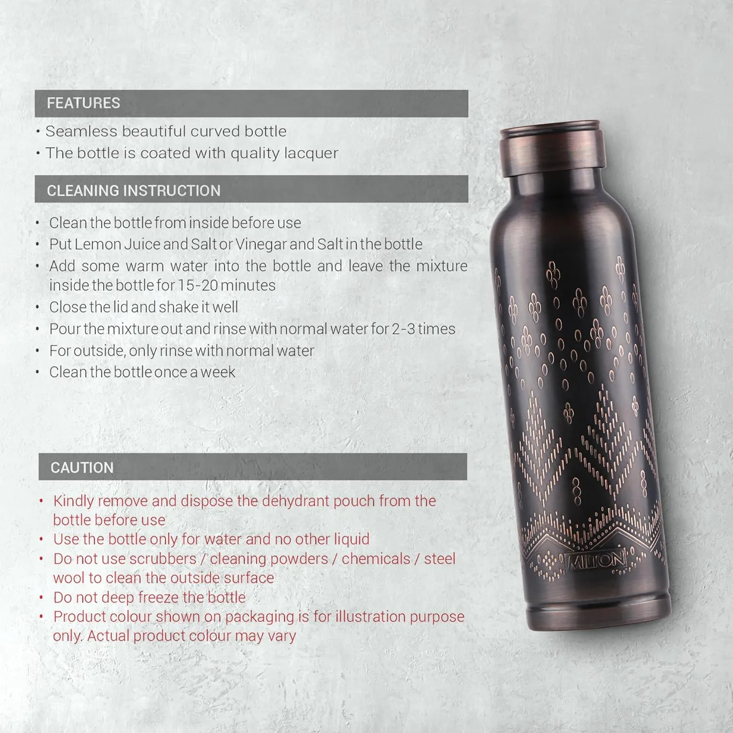 Copper Swasth Design Bottle (Milton) - Image 11