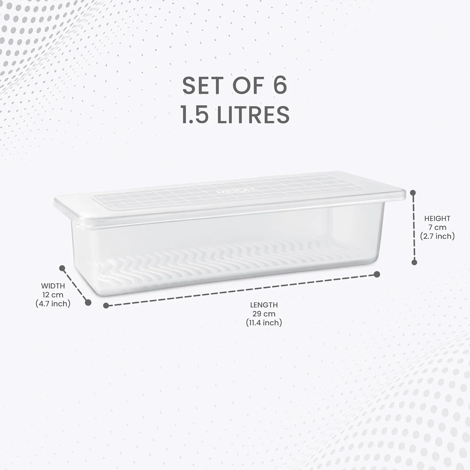 Cryo Fridge Storage Boxes Set of 6 Fridge Organizer Container (Milton) - Image 3