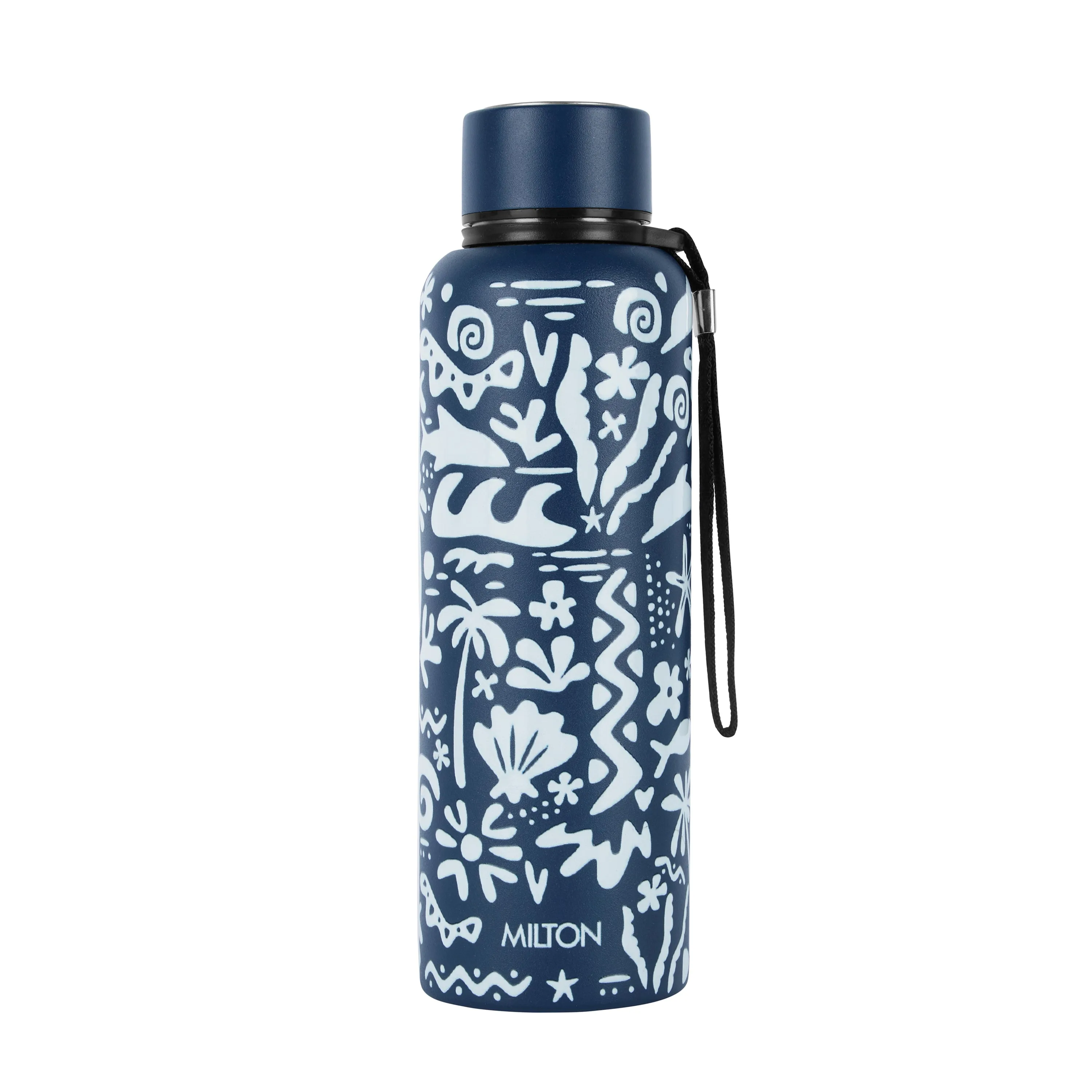 Dark Blue Surfing 3D UV Printed Aura Thermosteel Bottle (Milton) - Image 1