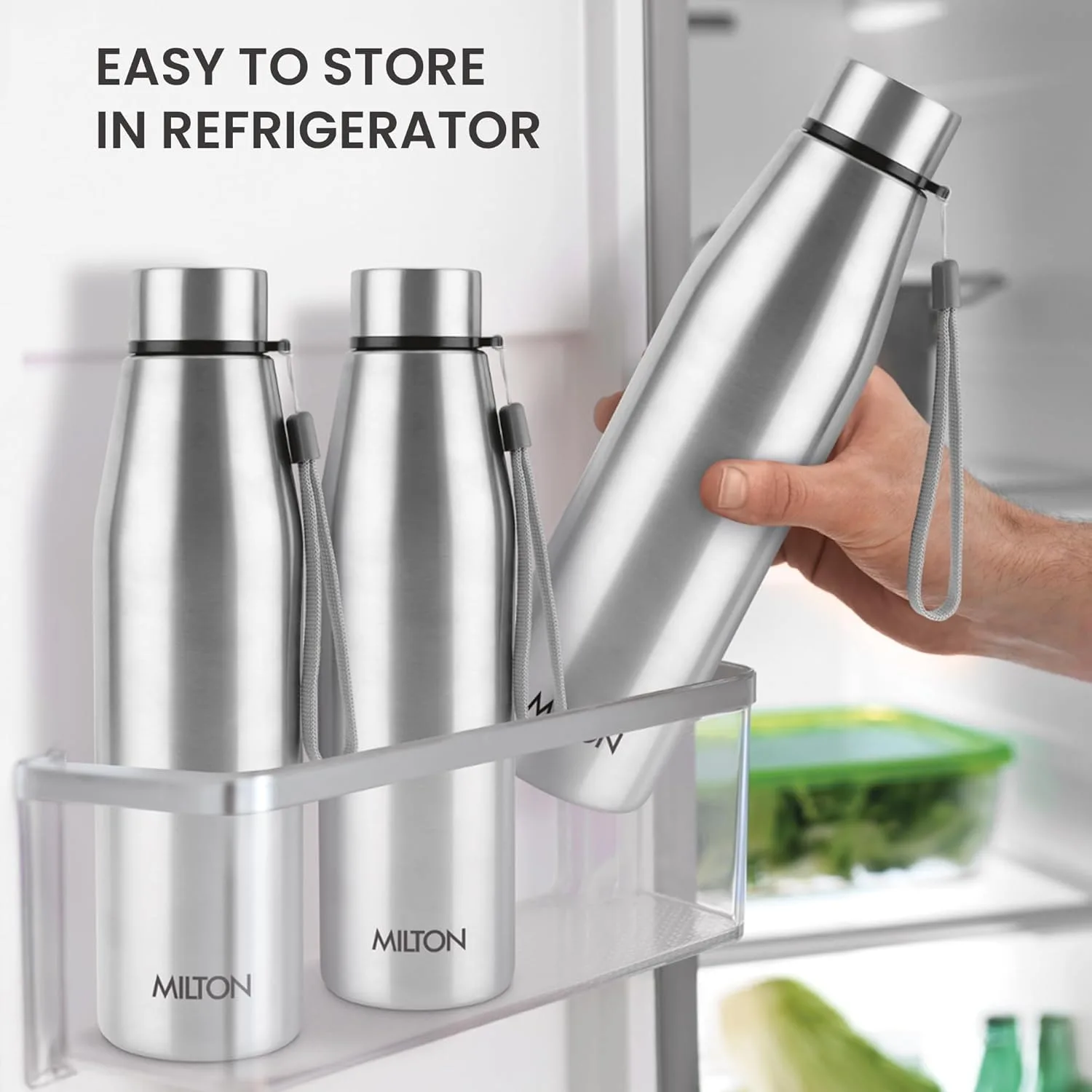 Drift Stainless Steel Bottle 950 ml (Pack of 3) (Milton) - Image 4