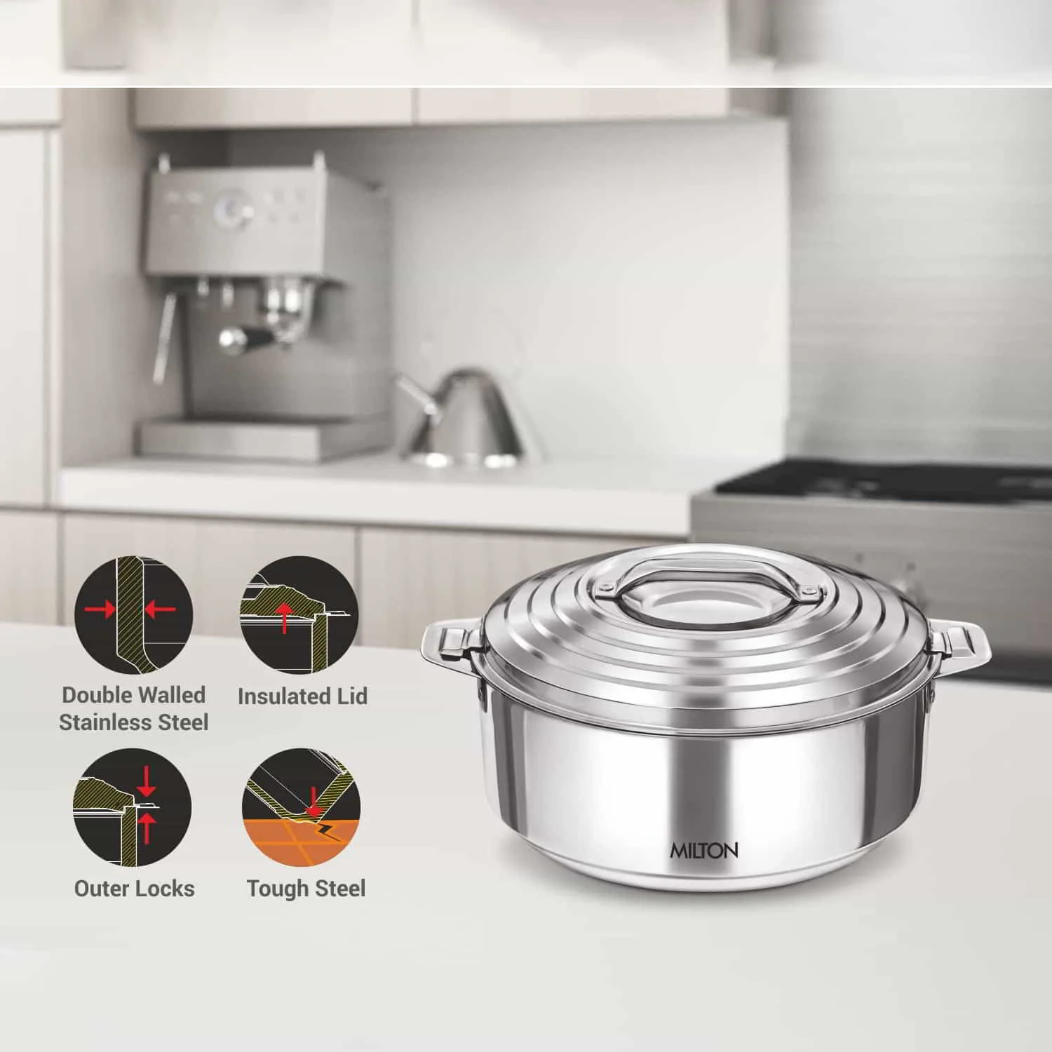 Galaxia Stainless Steel Casserole (Milton) - Image 5