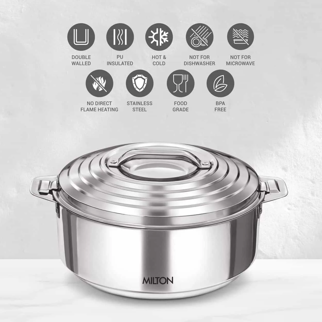 Galaxia Stainless Steel Casserole (Milton) - Image 6
