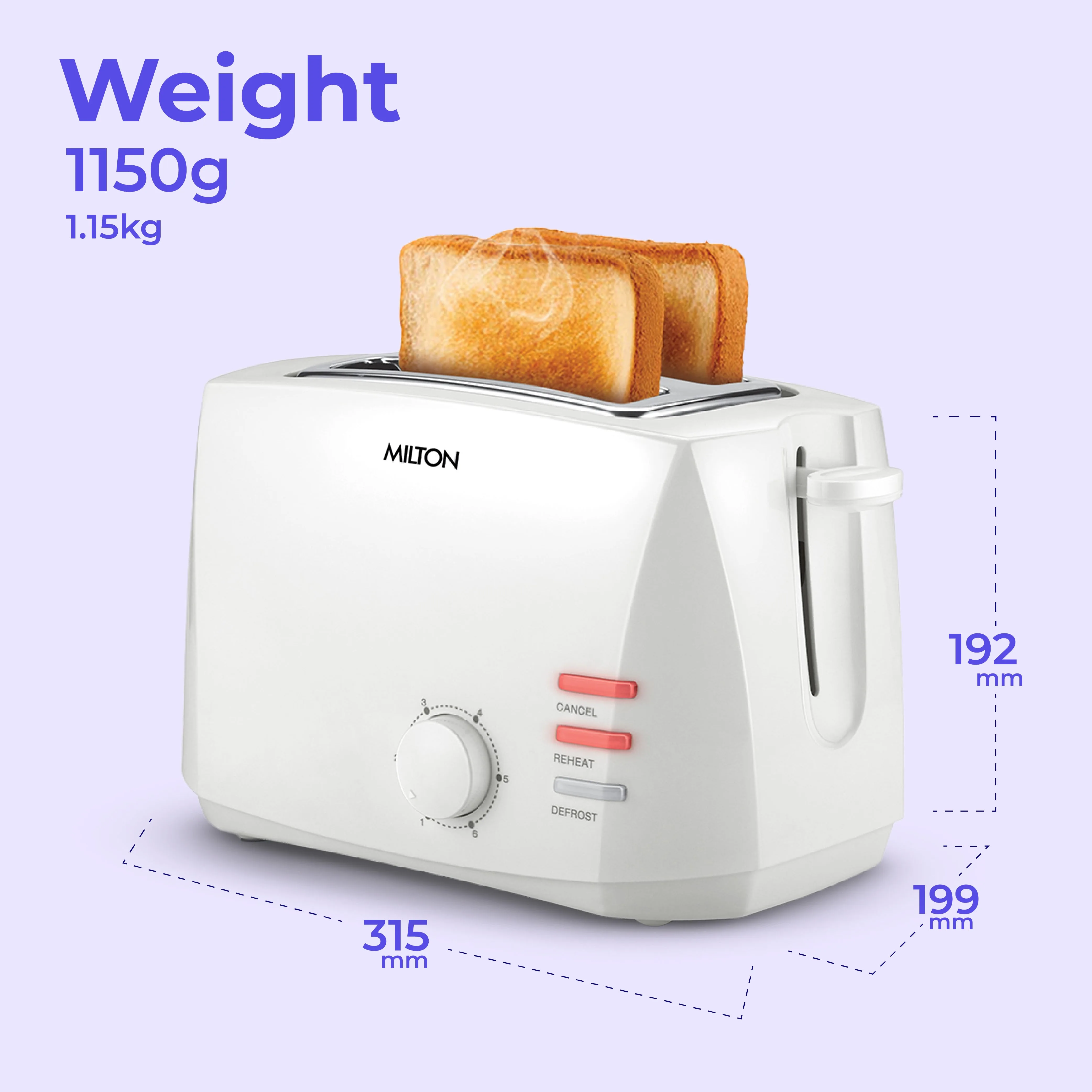 Gold Crust 2-Slice Pop Up Toaster (Milton Appliances) - Image 10