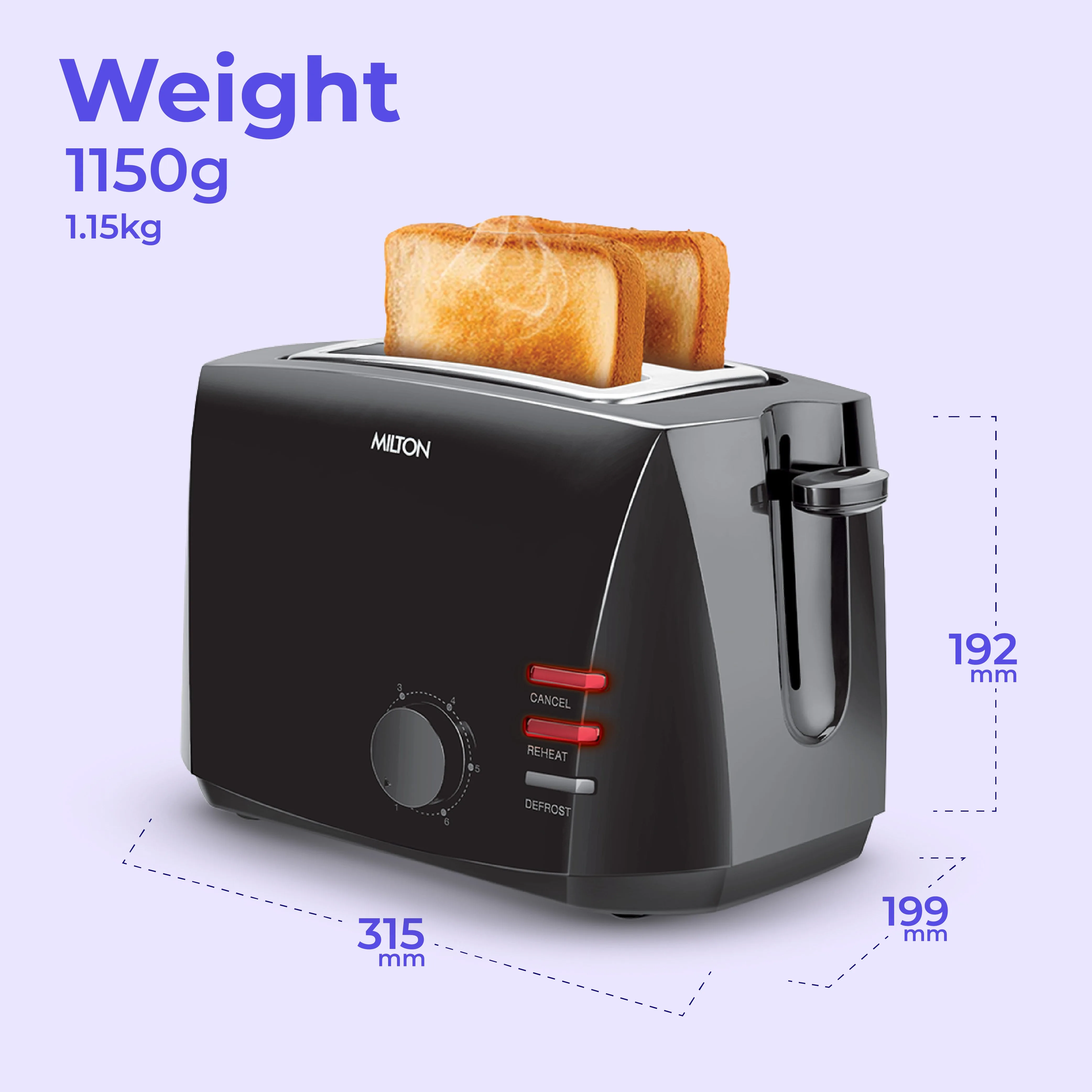 Gold Crust 2-Slice Pop Up Toaster (Milton Appliances) - Image 11