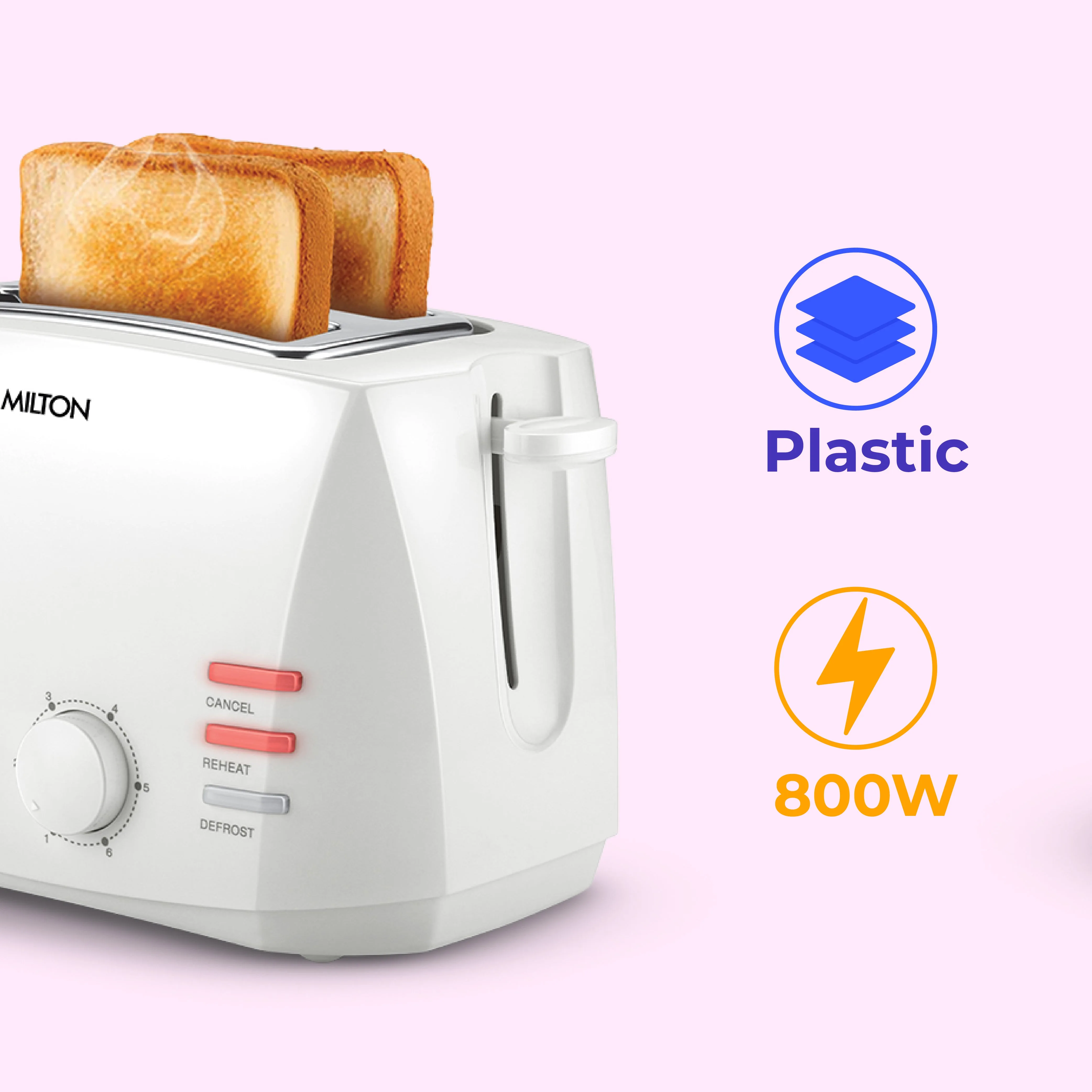 Gold Crust 2-Slice Pop Up Toaster (Milton Appliances) - Image 12