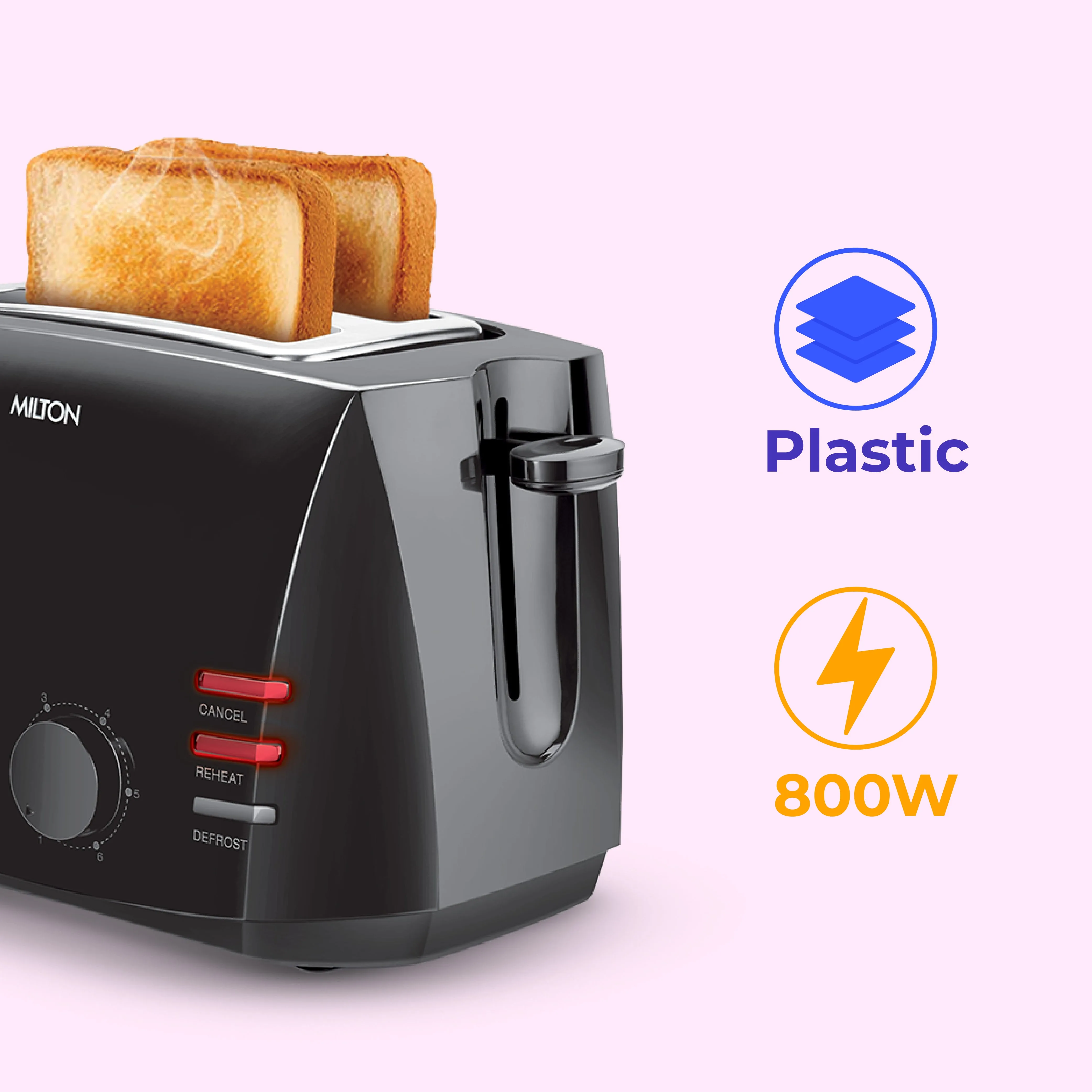 Gold Crust 2-Slice Pop Up Toaster (Milton Appliances) - Image 13