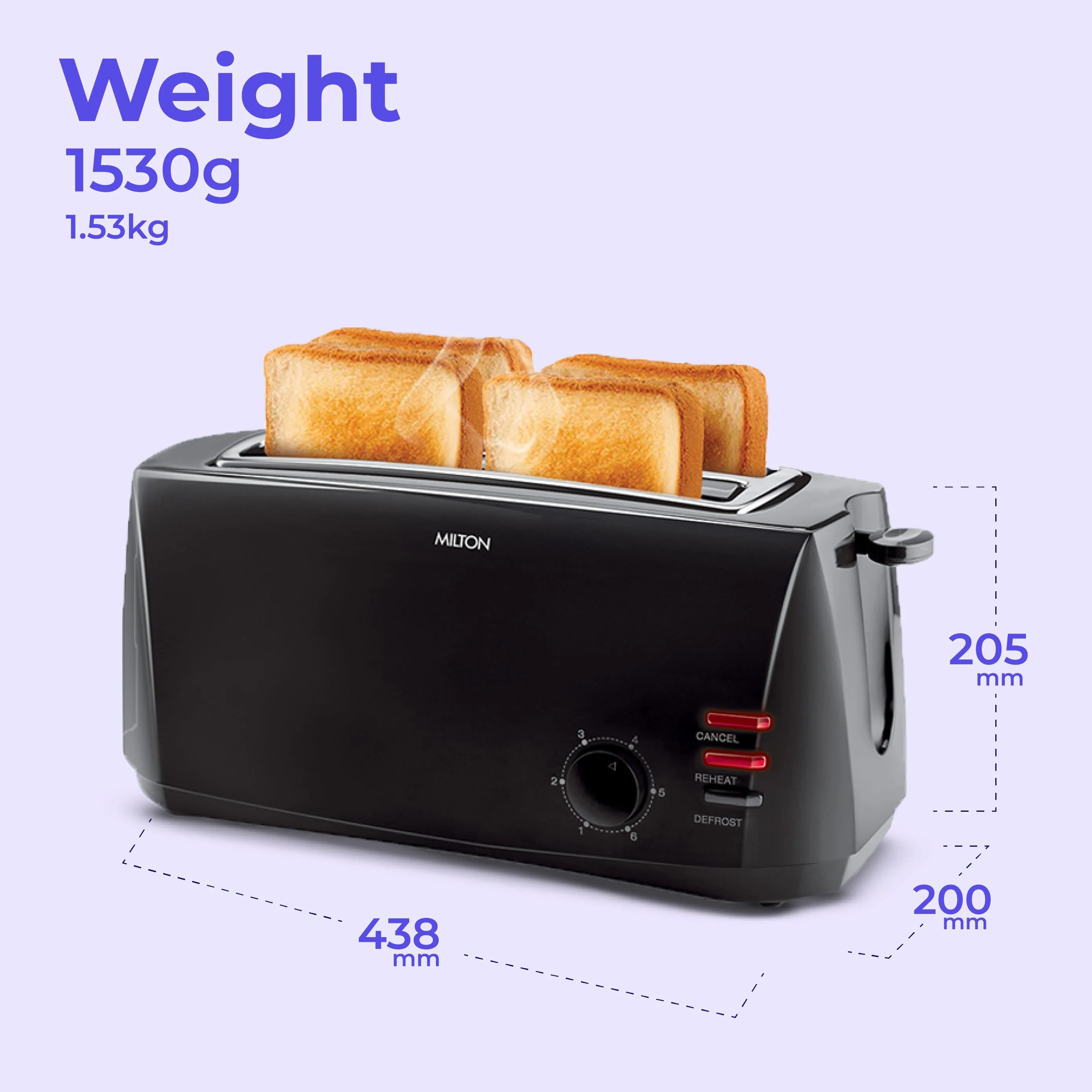 Gold Crust 4-Slice Pop Up Toaster (Milton Appliances) - Image 3
