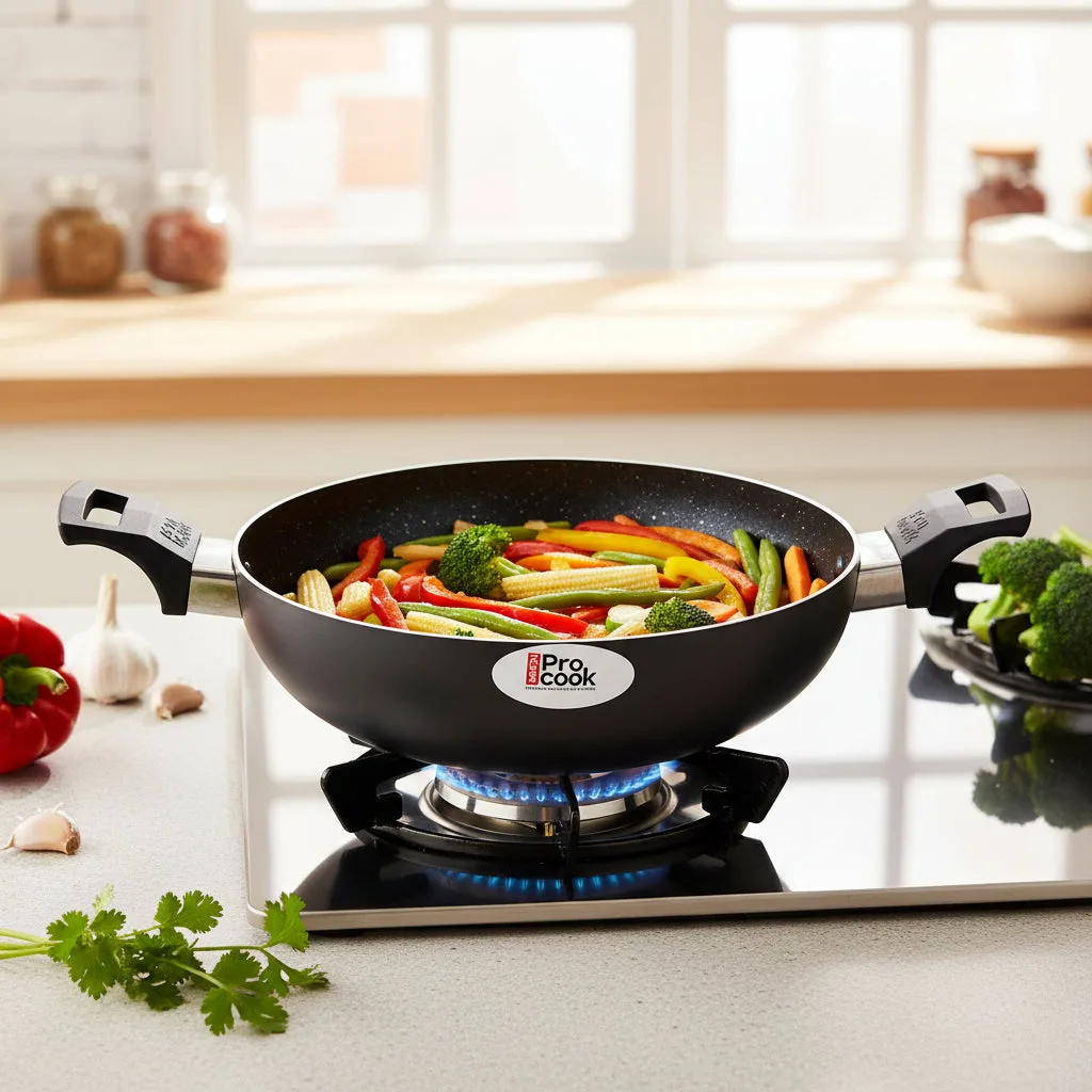 Granito Induction Kadhai with Glass Lid (Milton Procook)