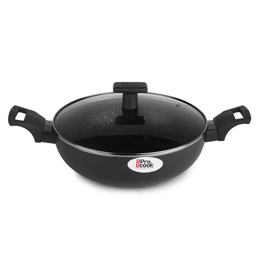 Granito Induction Kadhai with Glass Lid (Milton Procook) - Image 2