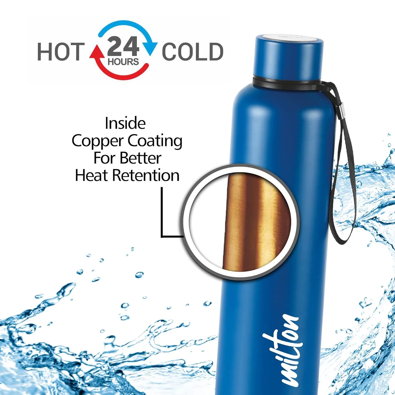 Grey Beach 3D UV Printed Aura Thermosteel Bottle (Milton) - Image 3