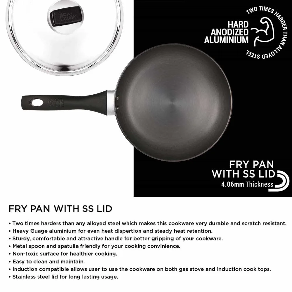 Hard Anodized Fry Pan With Stainless Steel Lid (Milton Procook) - Image 7