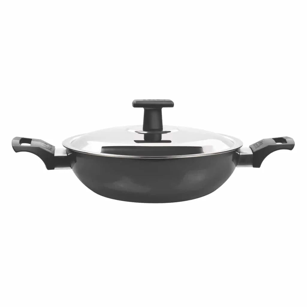 Hard Anodized Kadhai With Stainless Steel Lid (Milton Procook) - Image 2