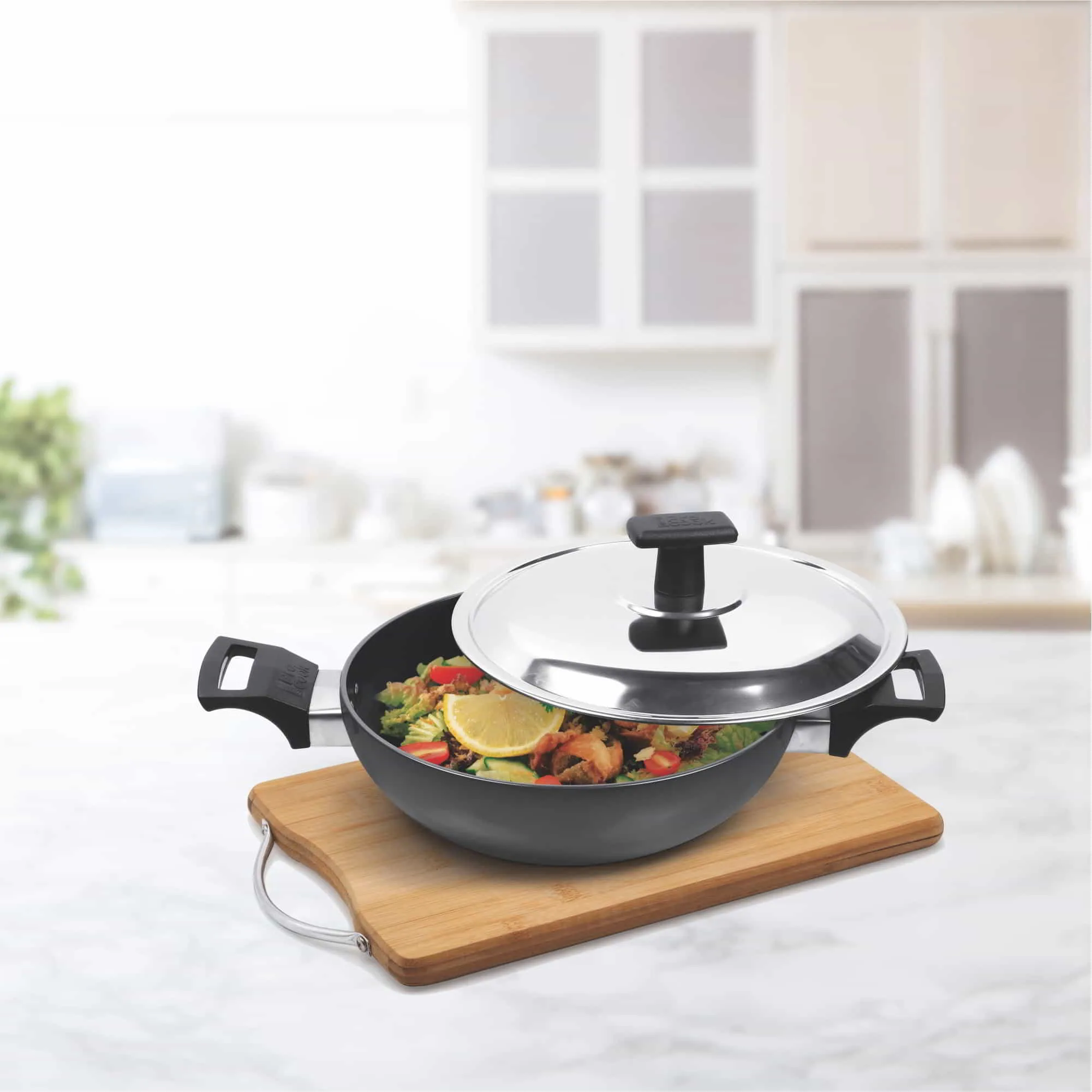 Hard Anodized Kadhai With Stainless Steel Lid (Milton Procook) - Image 3