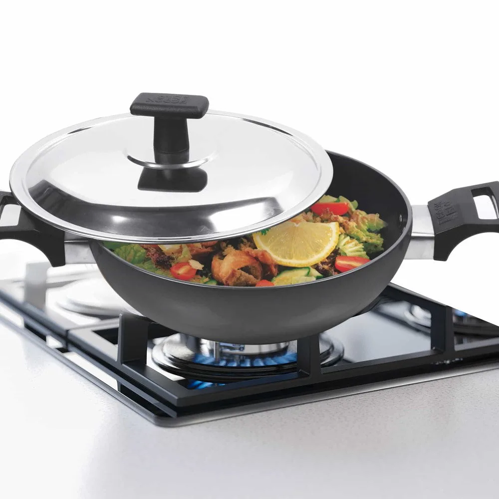 Hard Anodized Kadhai With Stainless Steel Lid (Milton Procook) - Image 4