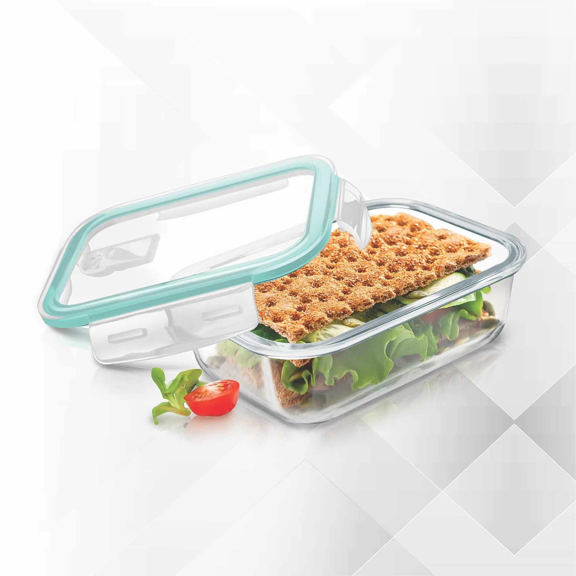 Hi Borosilicate Clip Fresh Rectangular Container (Treo by Milton) - Image 1