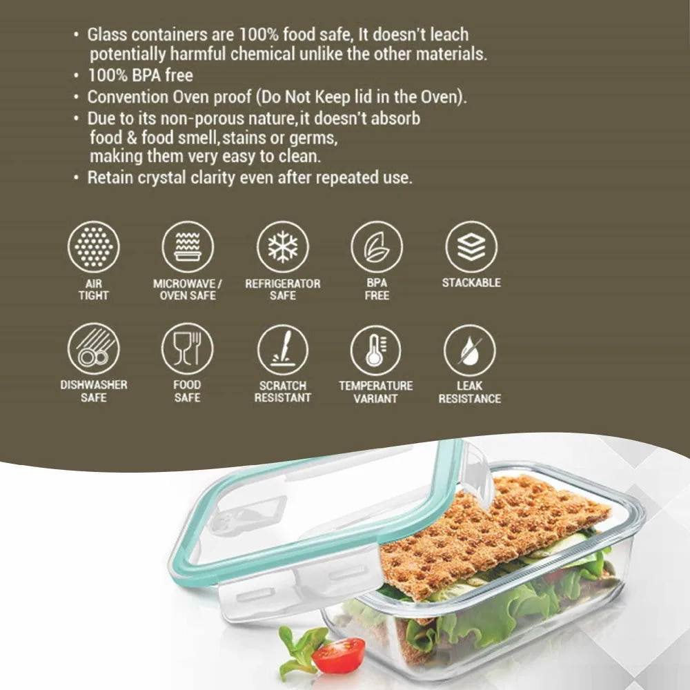 Hi Borosilicate Clip Fresh Rectangular Container (Treo by Milton) - Image 3