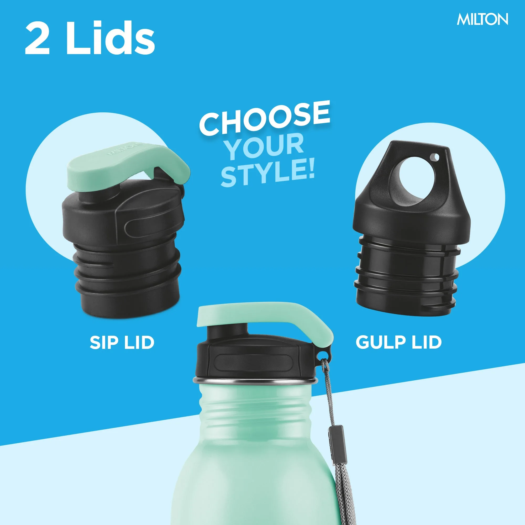 Immerse Bottle with Two Lids (Milton) - Image 2