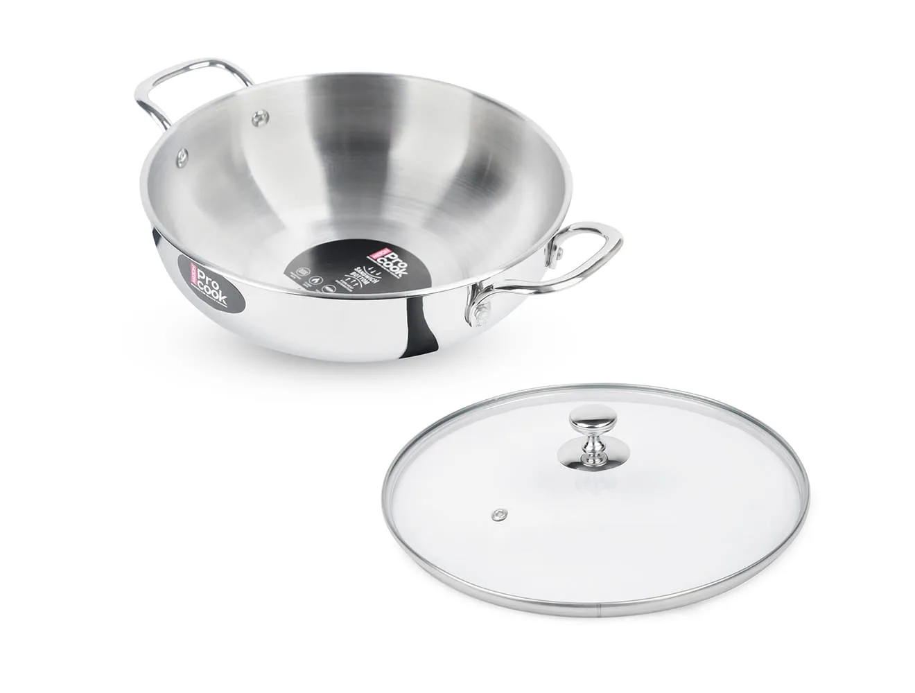 Kadhai with Glass Lid Stainless Steel Sandwich Bottom (Milton Procook) - Image 4