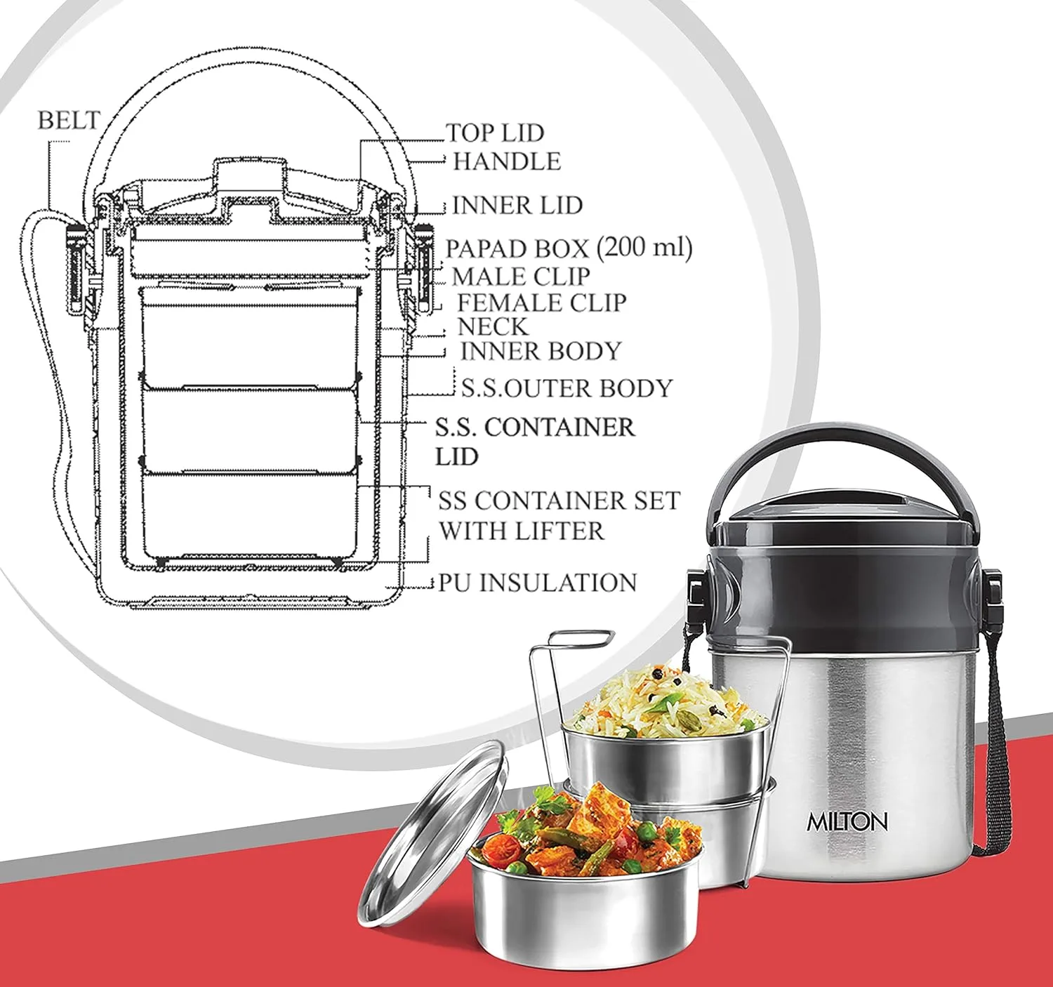 Legend Insulated Tiffin Box (Milton) - Image 7