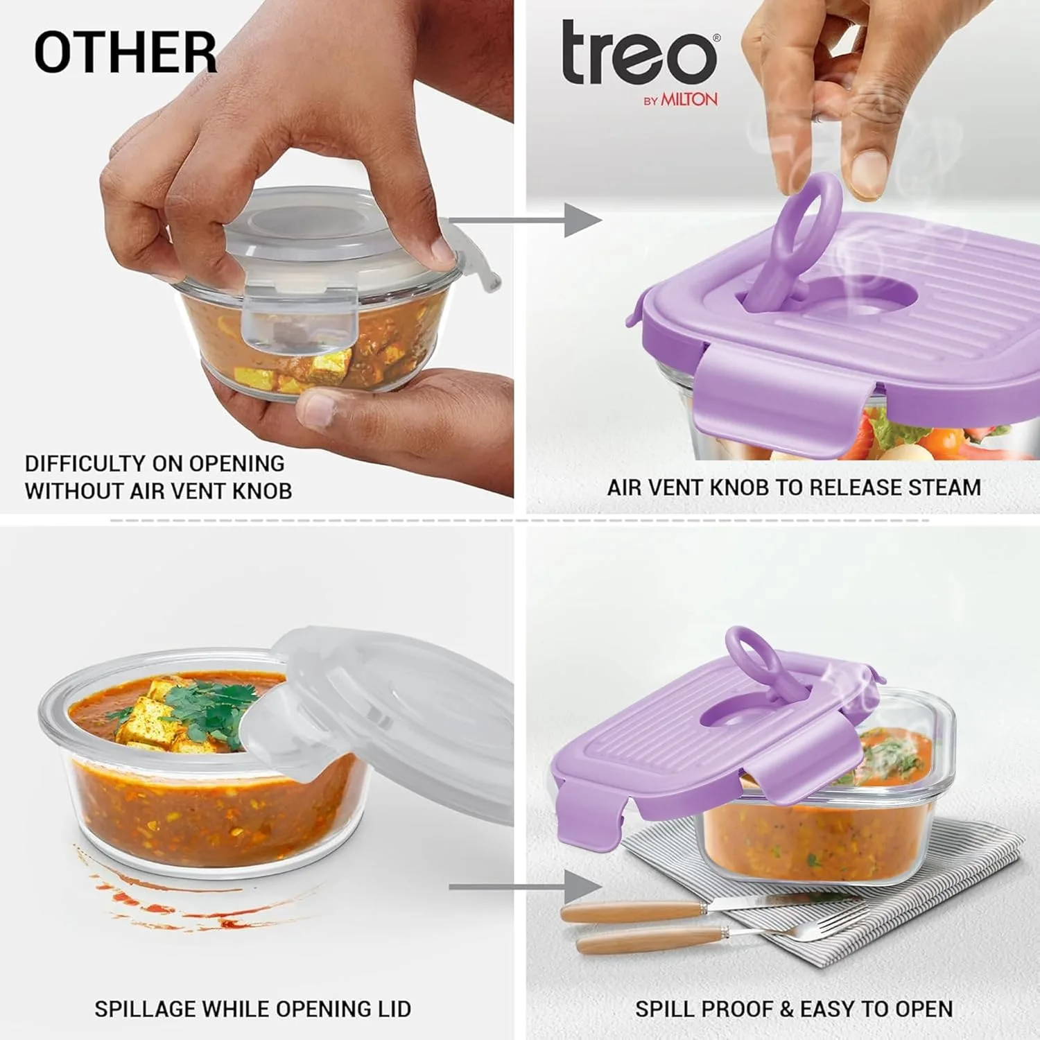 Lumino Fresh Square Tiffin -(Treo by Milton) - Image 4