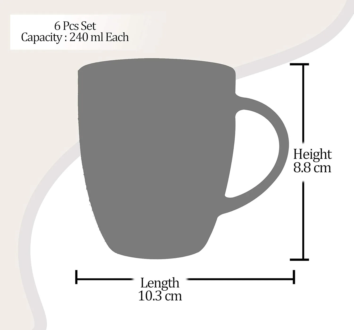 Marble Mug, 240 ml, Set of 6 (Treo by Milton) - Image 18
