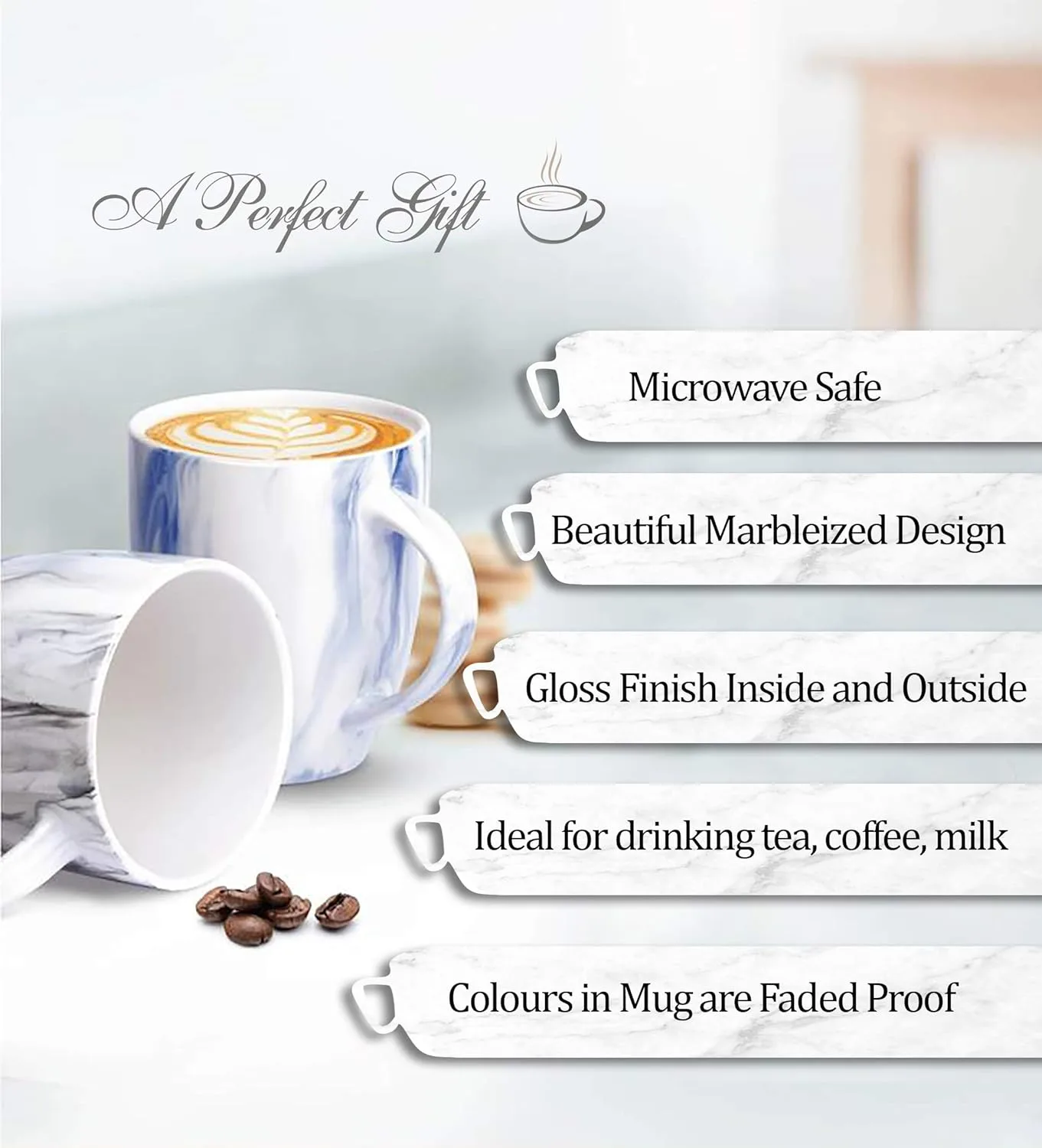Marble Mug, 240 ml, Set of 6 (Treo by Milton) - Image 9