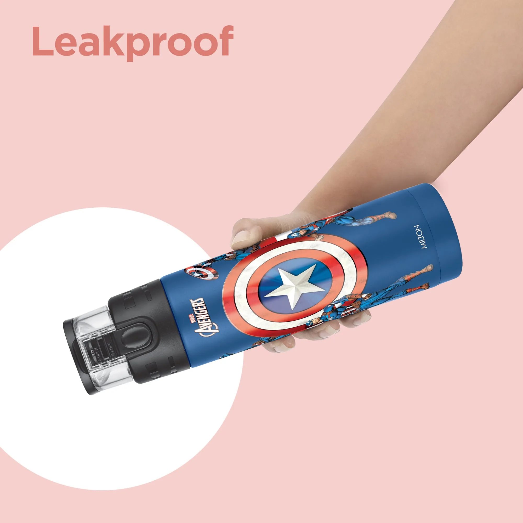 Marvel Mighty Captain America Thermosteel Bottle (Milton) - Image 5