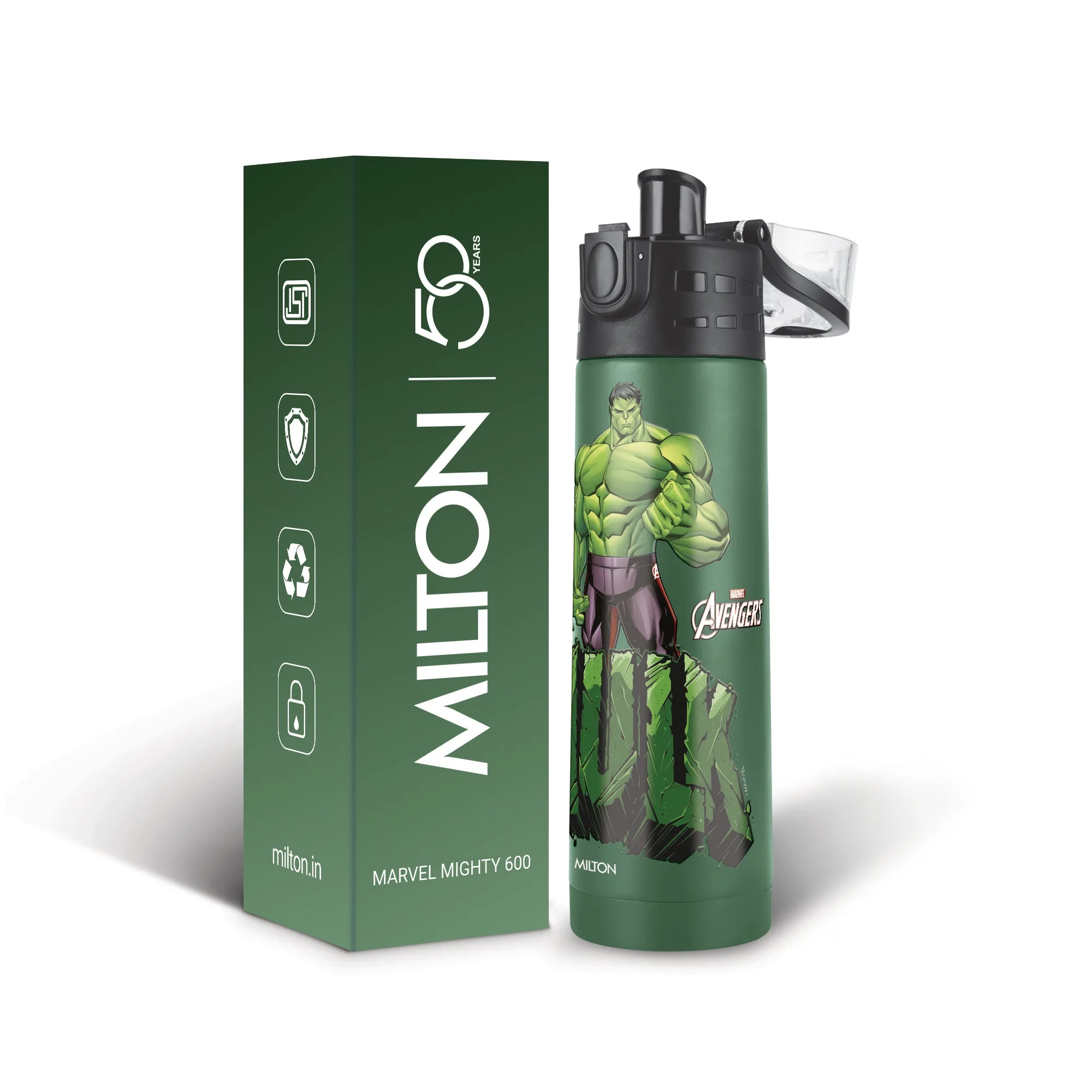 Marvel Mighty Hulk Thermosteel Bottle (Milton) - Image 1