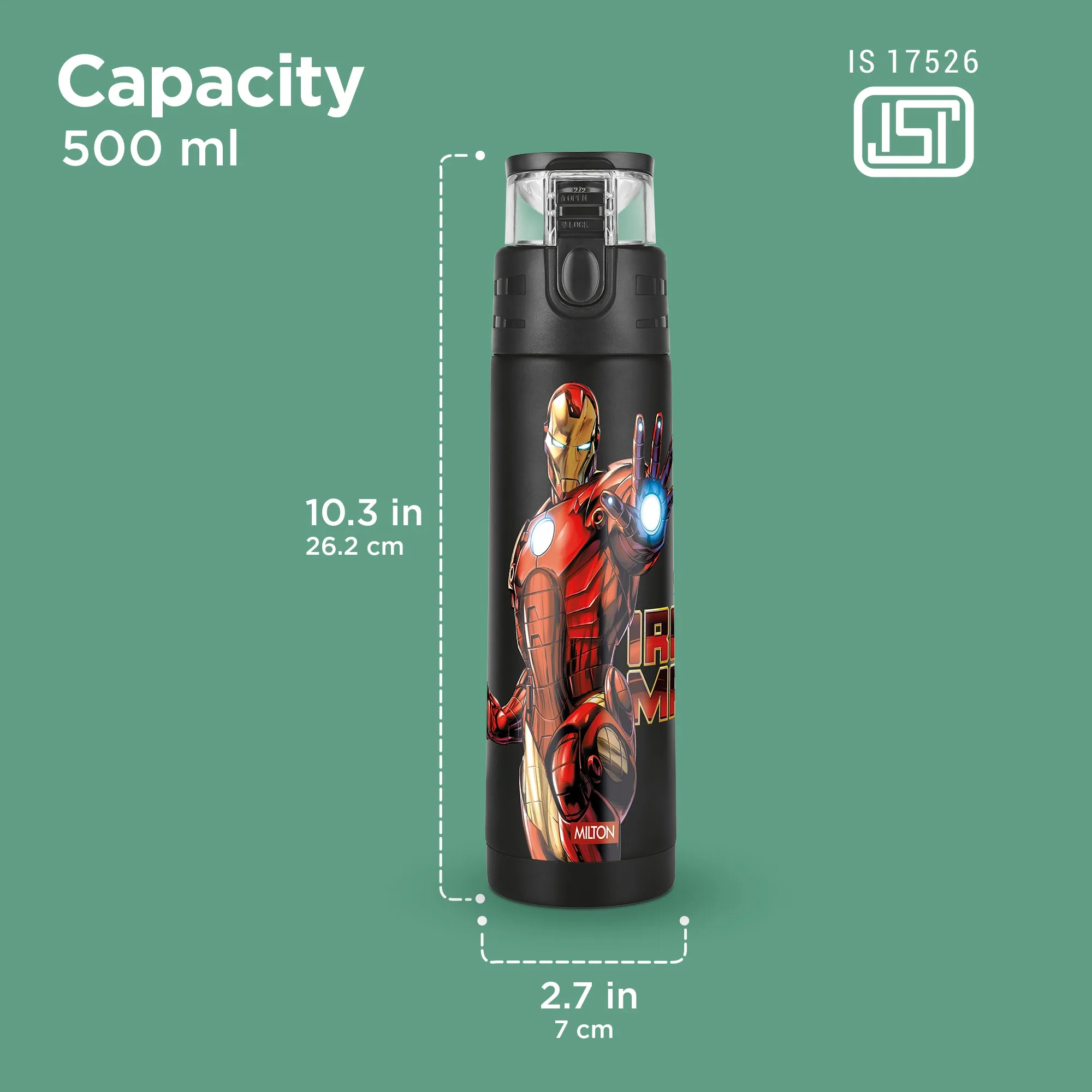 Marvel Mighty Iron Man Thermosteel Bottle (Milton) - Image 5