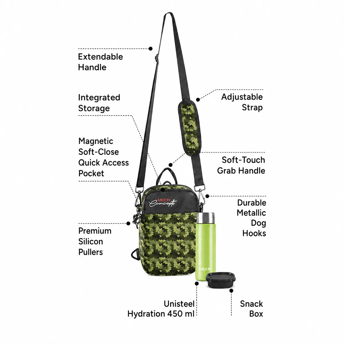 Milton Concepts Sling Bag - Military Green - Image 3