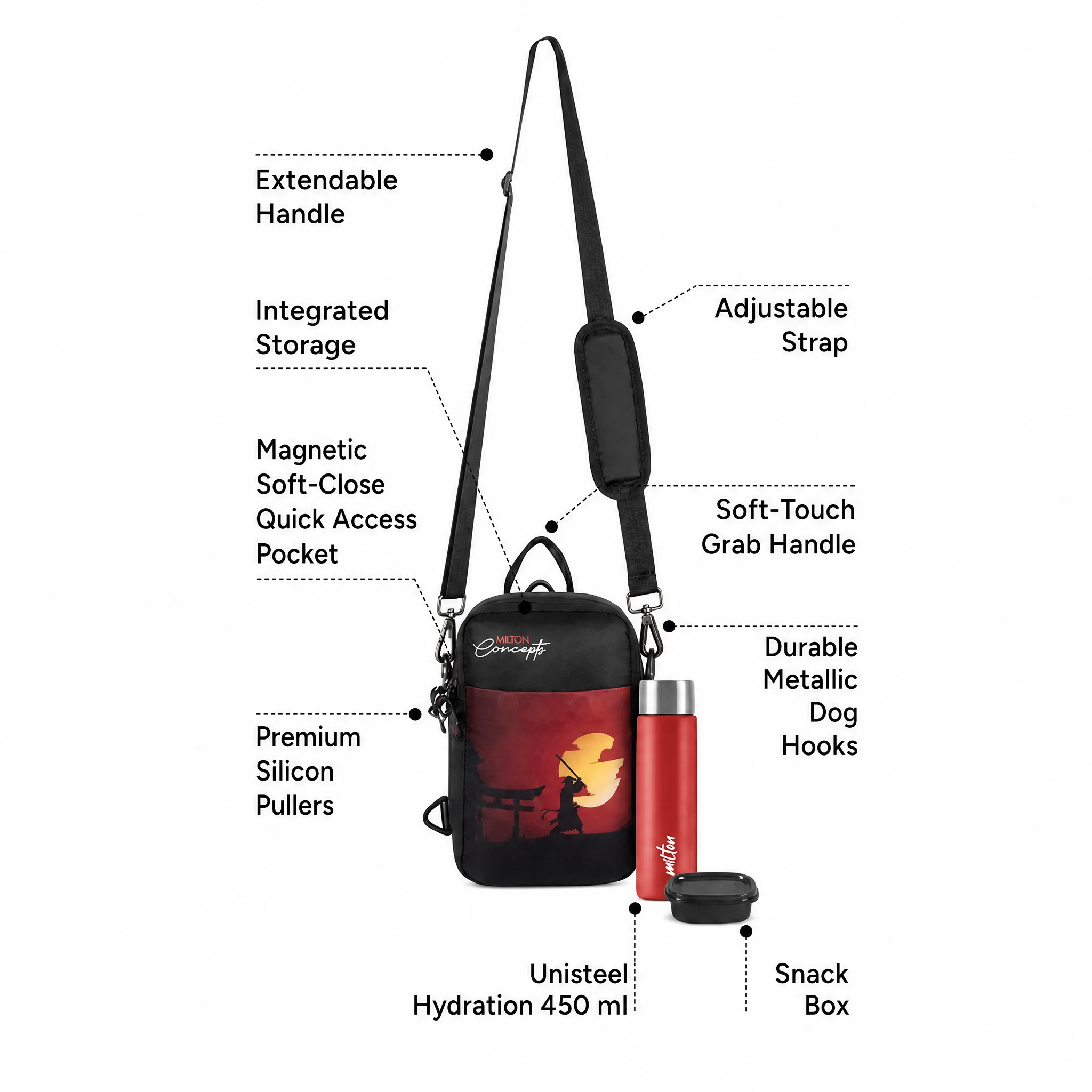 Milton Concepts Sling Bag - Samurai Black - Image 3