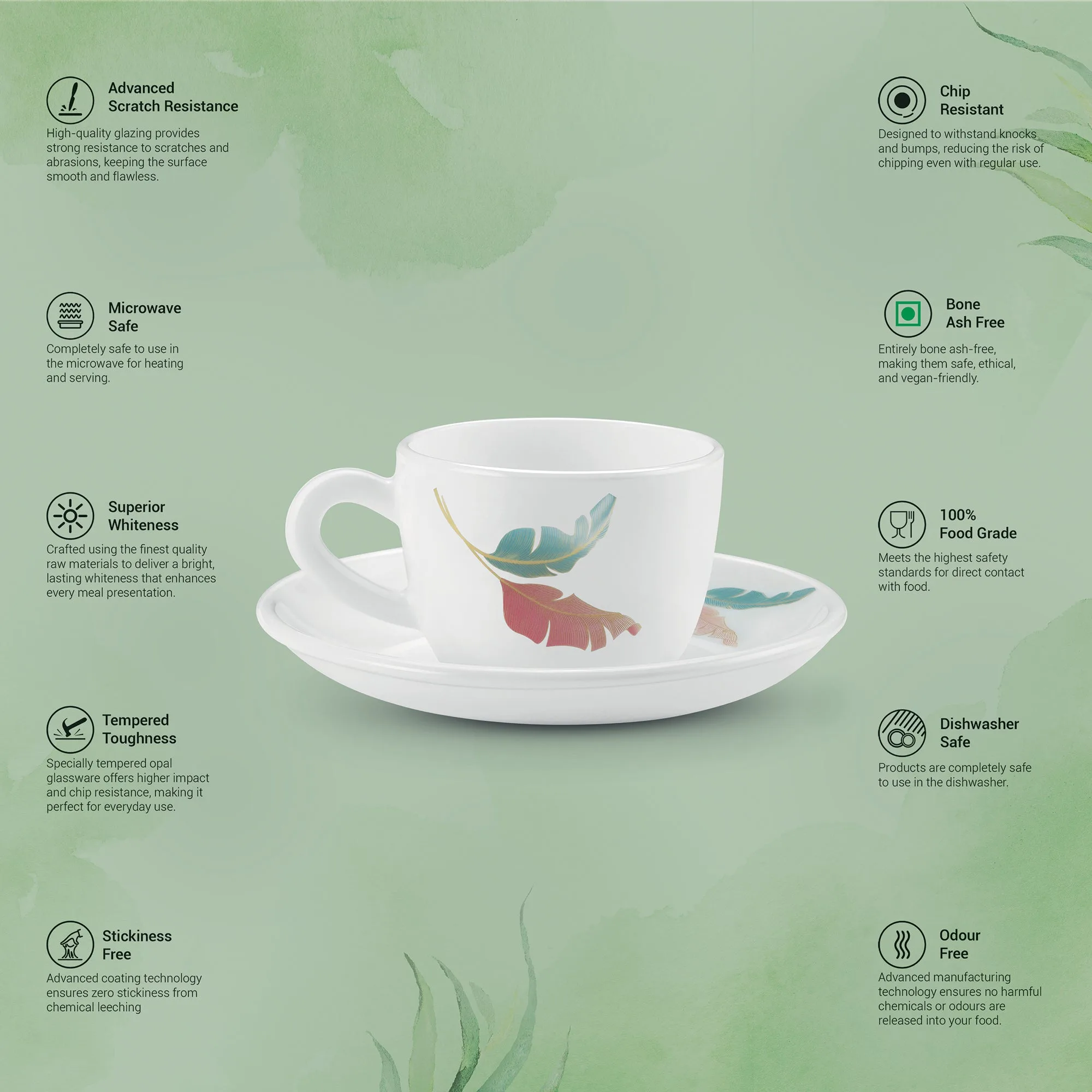 Ophelia 13 CL Cup Saucer Set - PALMA (Treo by Milton) - Image 2