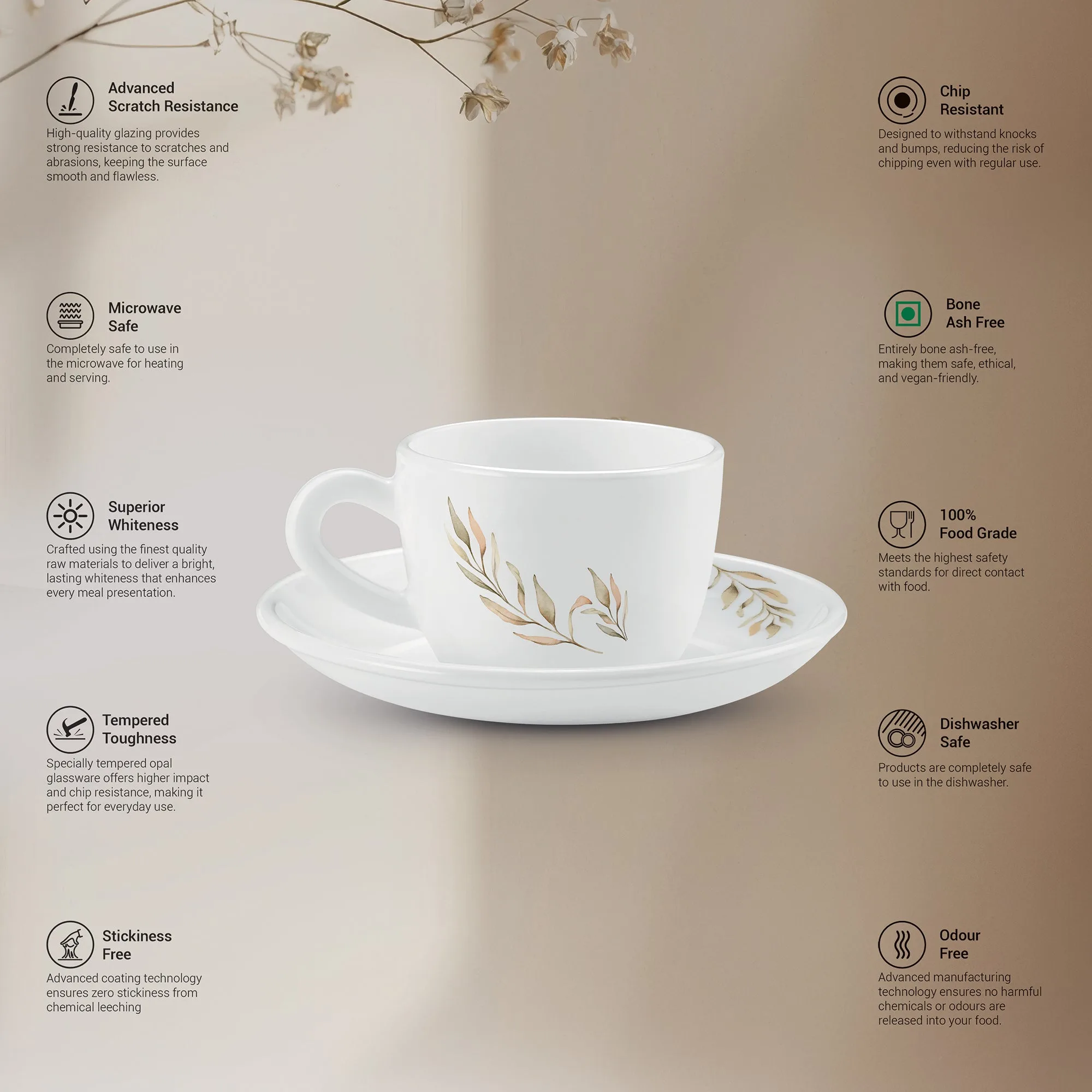 Ophelia 13 CL Cup Saucer Set - SELENE (Treo by Milton) - Image 2