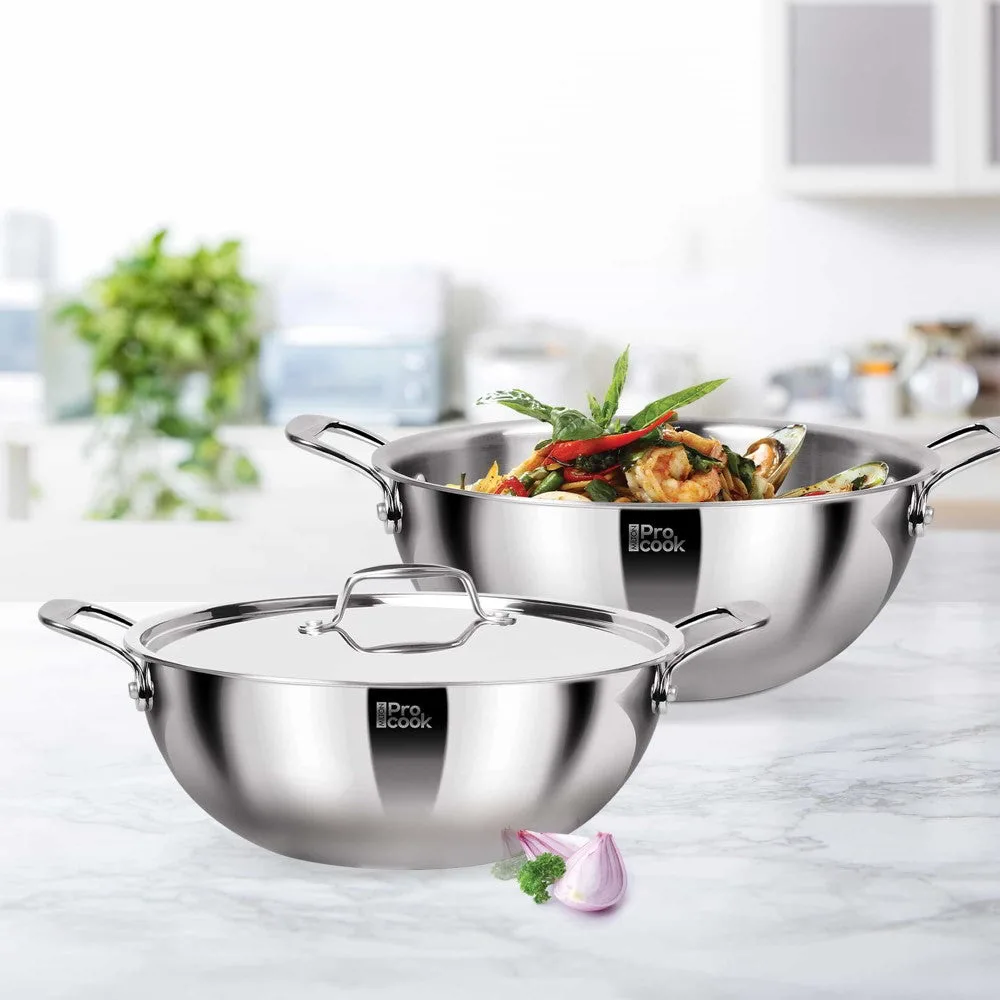Personalized Deep Kadhai With Lid SS Triply (Milton Procook) - Image 2