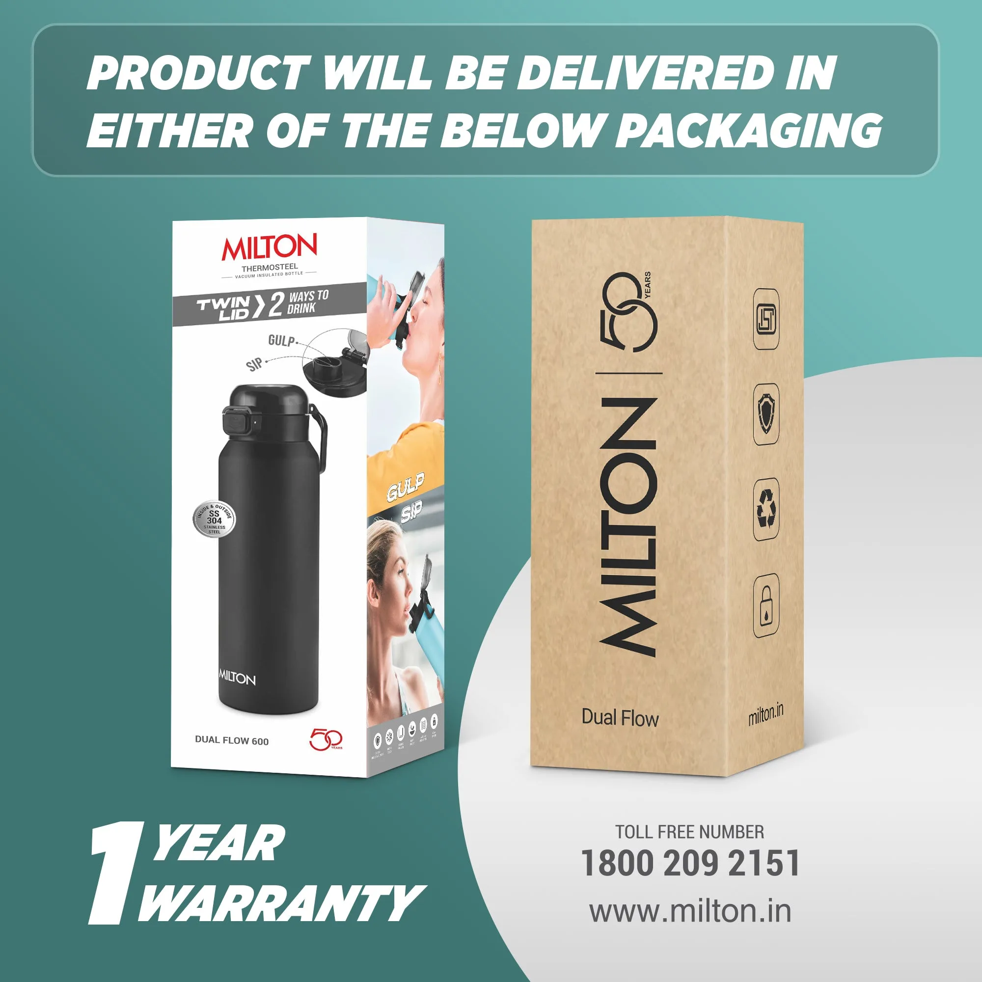 Personalized Dual Flow Thermosteel Water Bottle (Milton) - Image 5