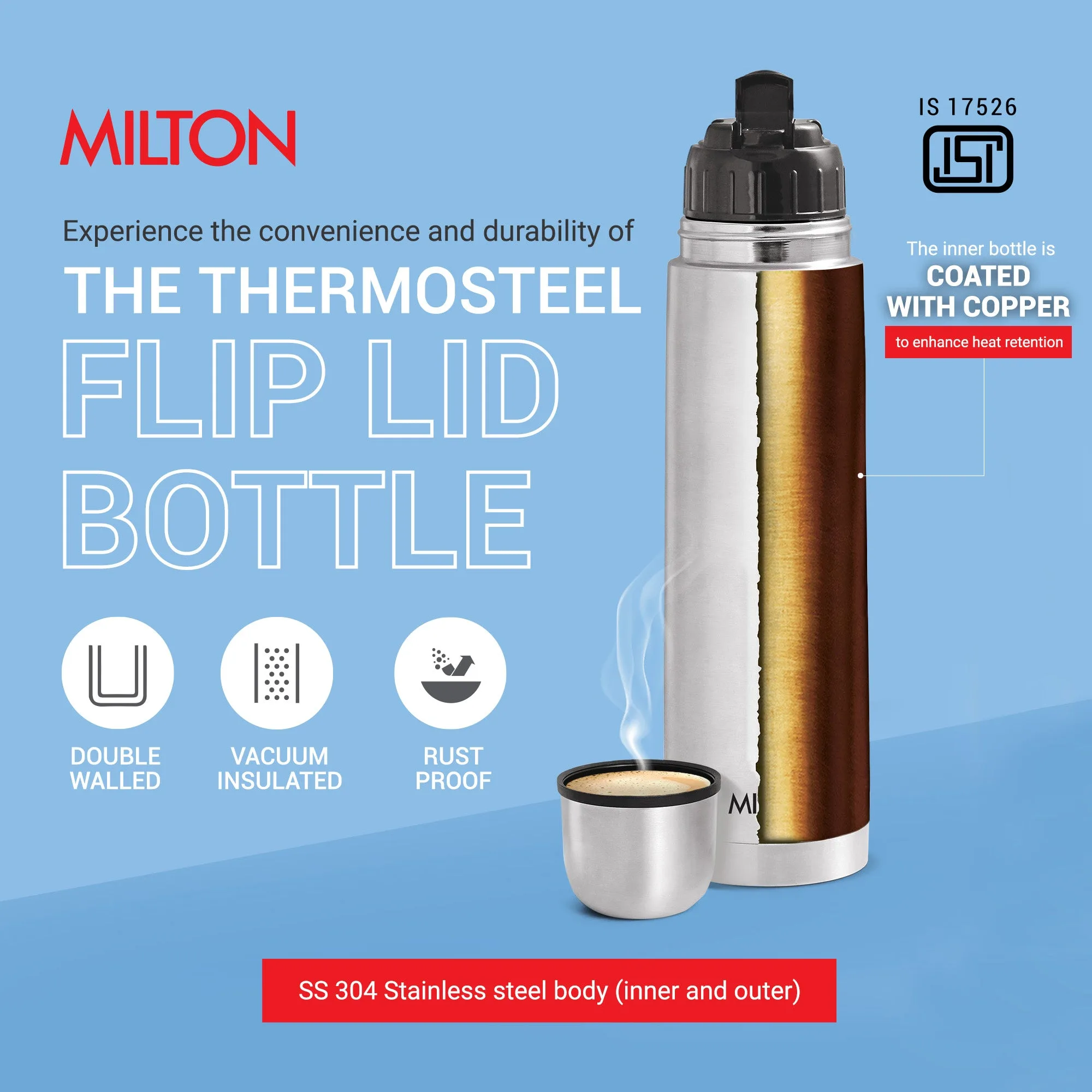 Personalized Flip Lid Thermosteel Bottle (Milton) - Image 5
