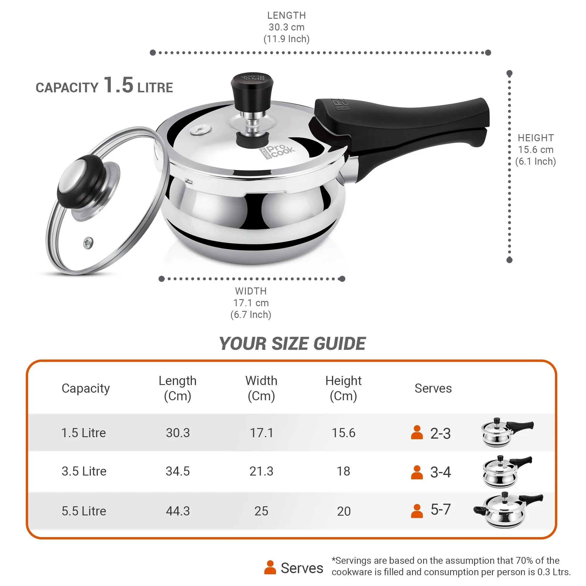 Personalized Pressure Cooker Outer Lid Curve Triply (Milton Procook) - Image 7